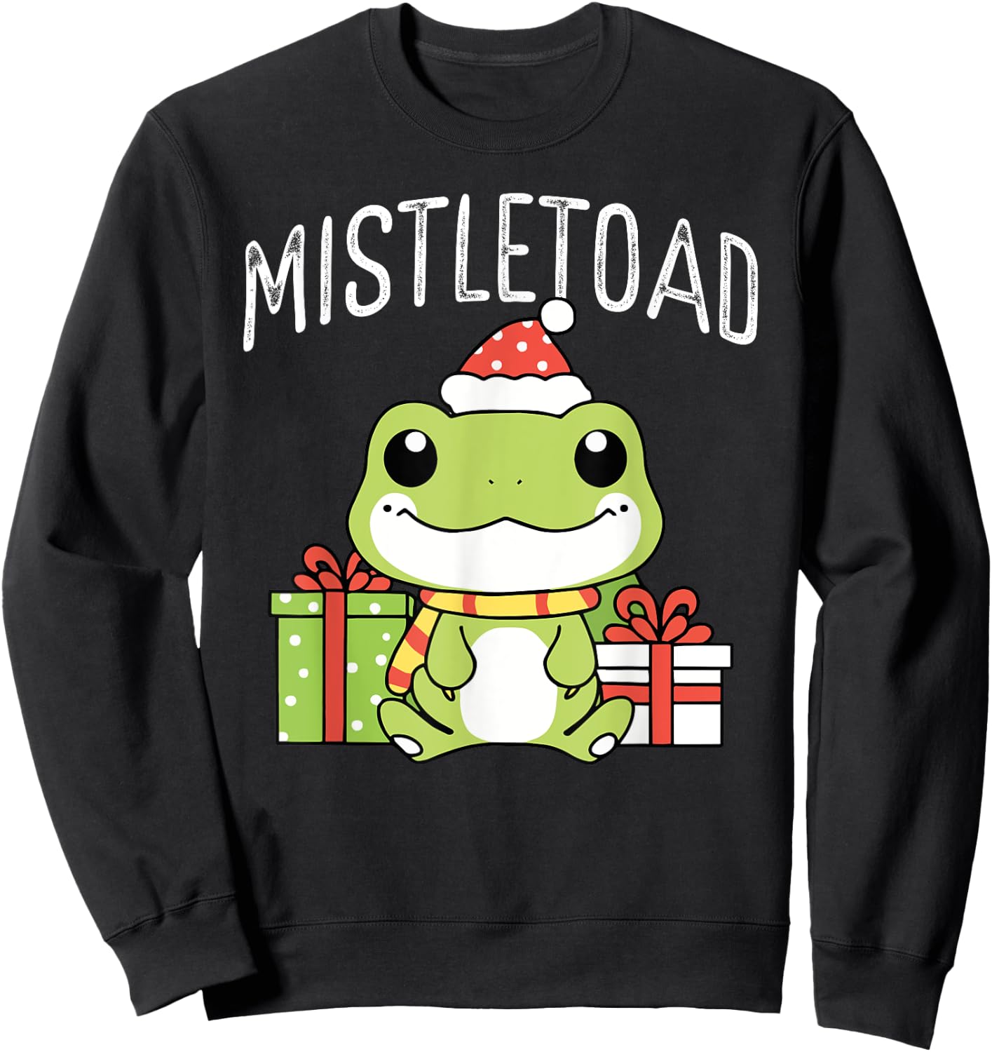 Frog Christmas Merry Xmas Frog Owner Amphibian Toad Sweatshirt - Sweatshirt | Black
