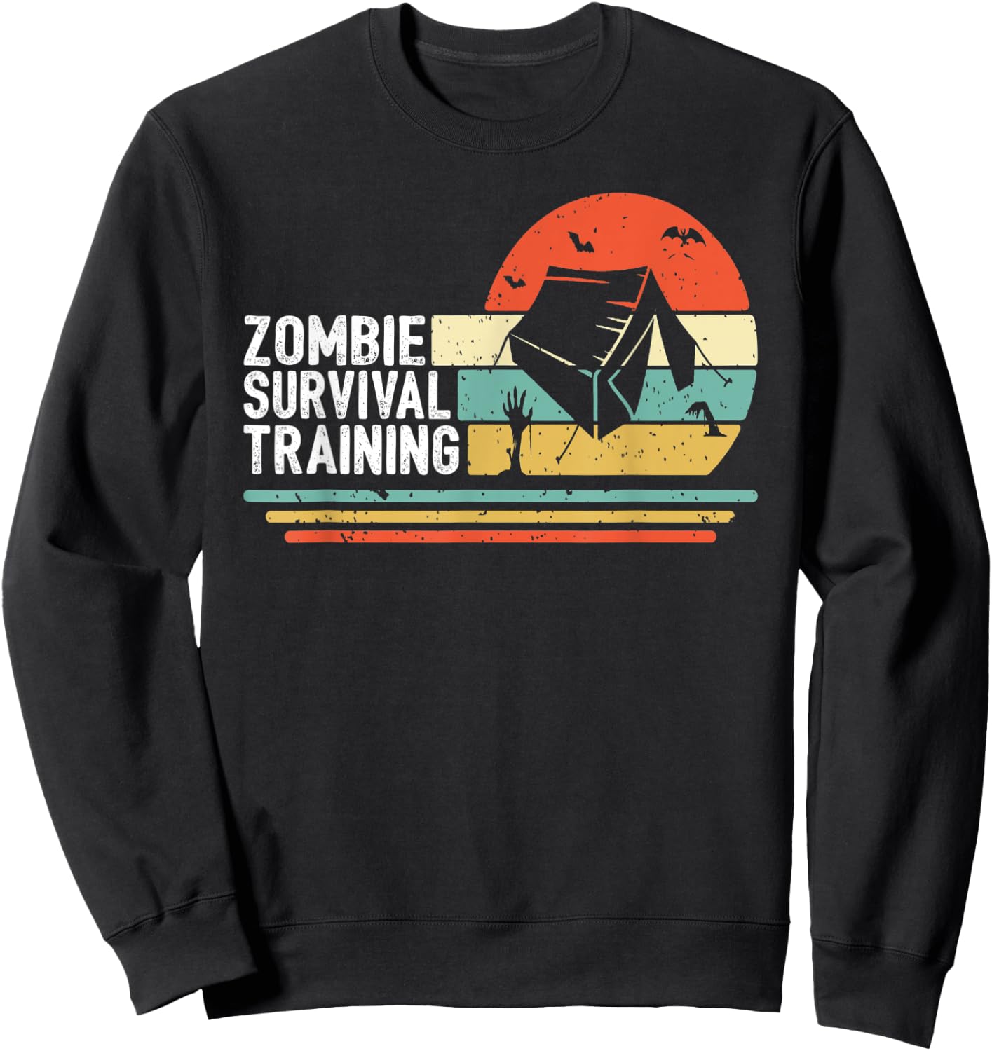 Halloween Camping Gift Scary Camper Zombie Survival Training Sweatshirt - Sweatshirt | Black