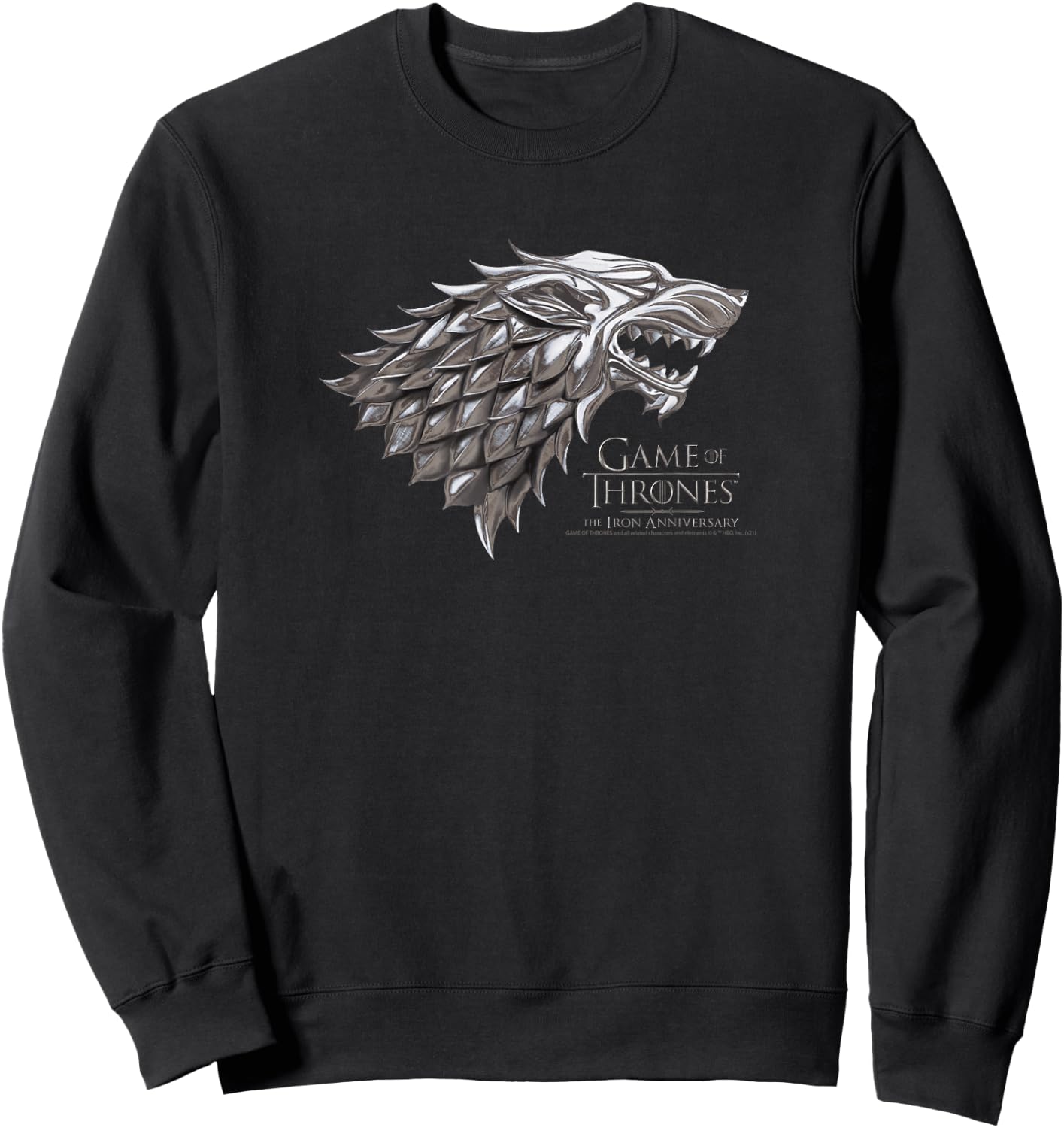 Game Of Thrones Iron Wolf Logo Sweatshirt - Sweatshirt | Black