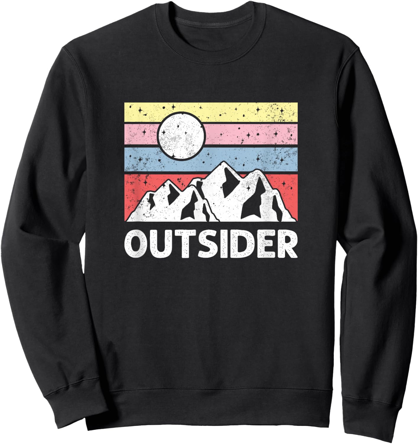 Outsider - Retro Mountain Hiking Outdoor Lover Sweatshirt - Sweatshirt | Black