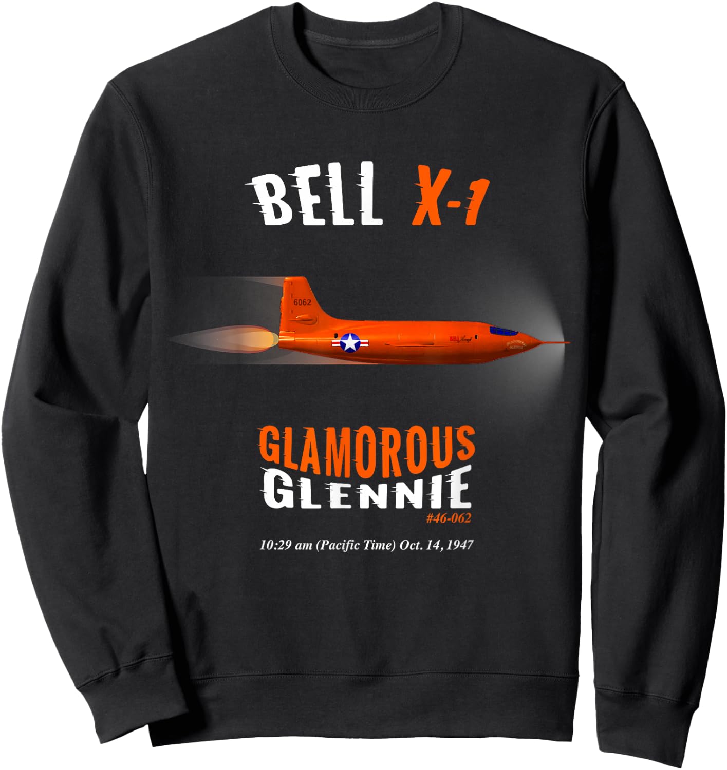 Bell X-1 Supersonic Rocket Aircraft Speed of Sound Mach 1 Sweatshirt - Sweatshirt | Black