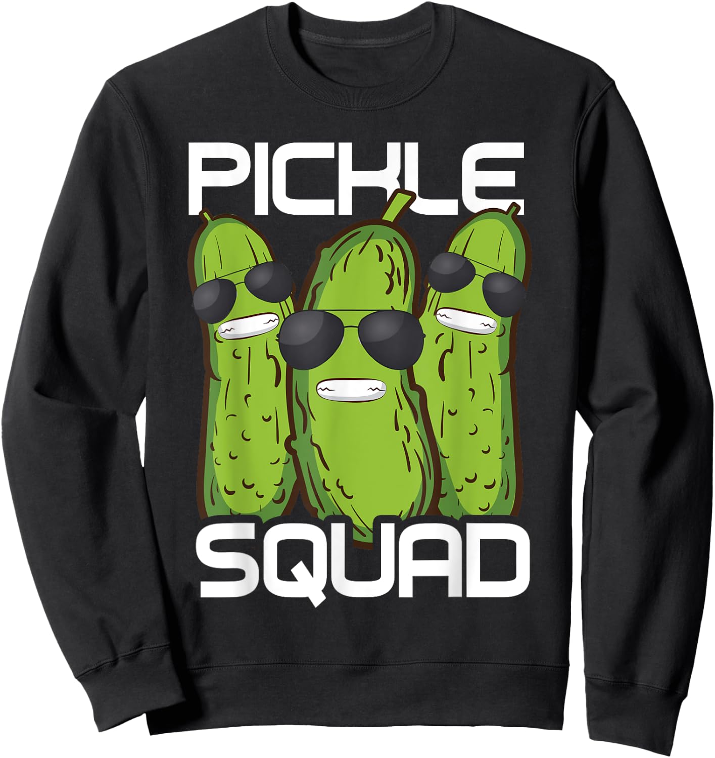 Funny Pickle Squad Novelty Gift Men Kids Big Dill Gang Lover Sweatshirt - Sweatshirt | Black