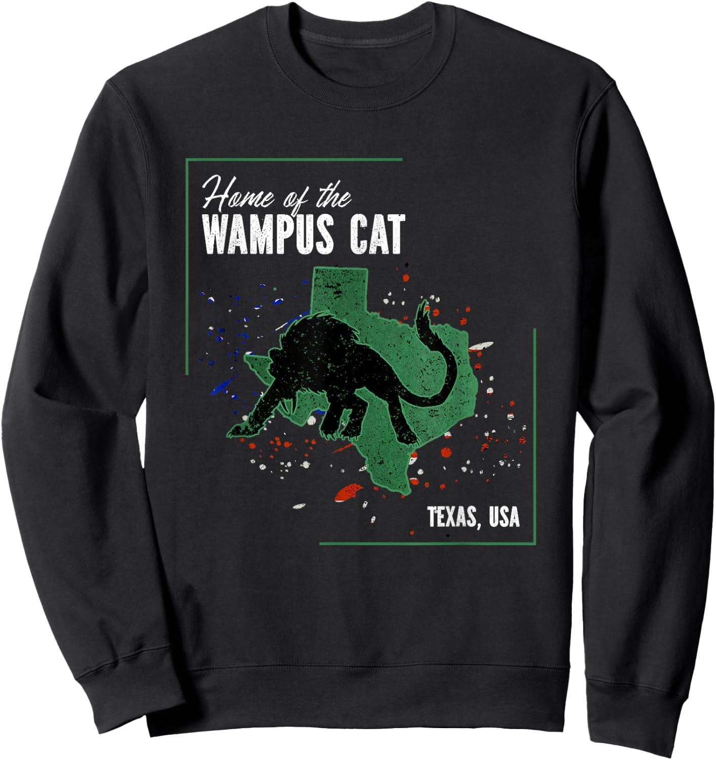 Texas - Cryptids Home of the Wampus Cat Women Kids Sweatshirt - Sweatshirt | Black