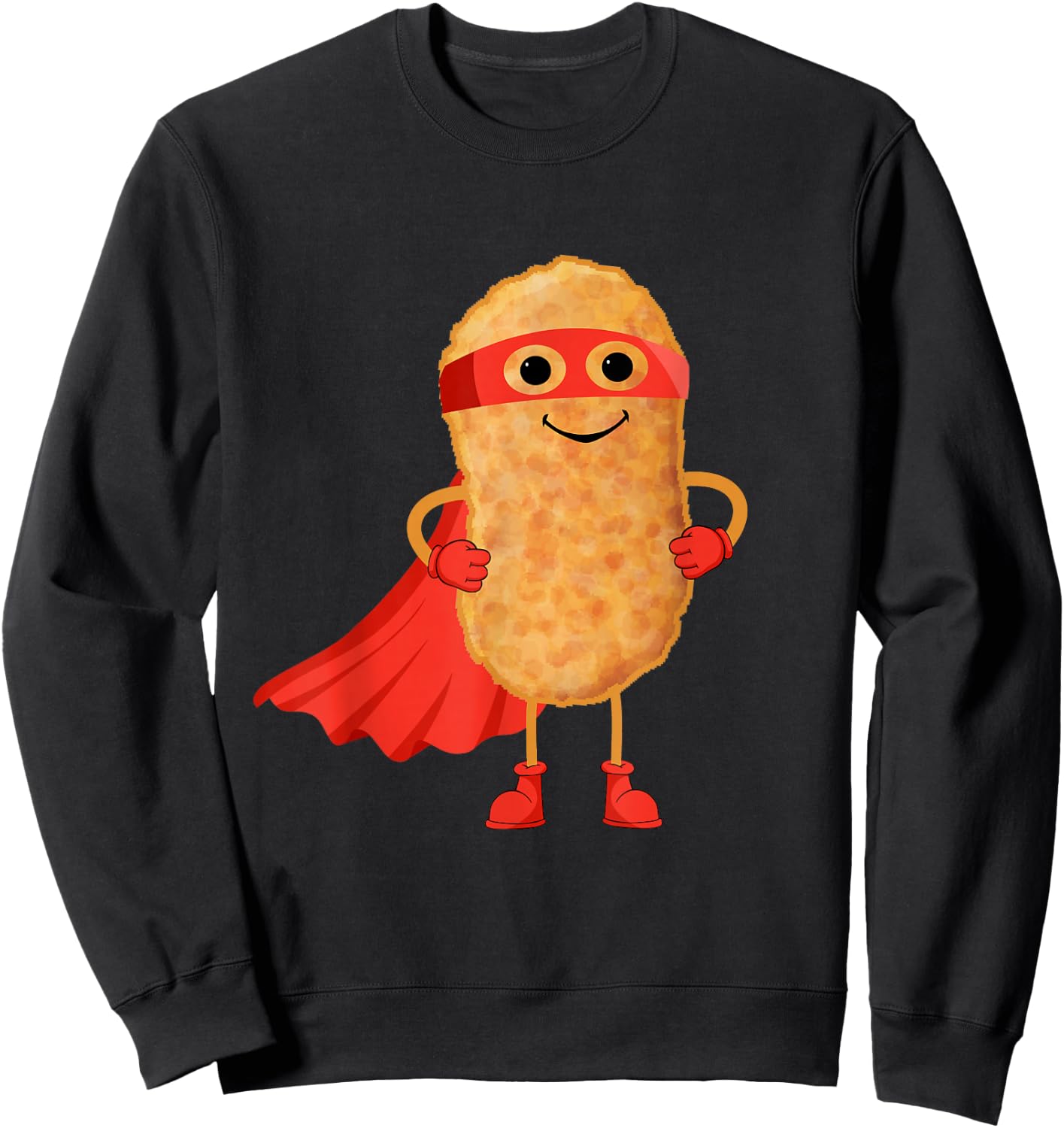 Super Hero Chicken Nuggets Funny Nugget Man Gift Kids Sweatshirt - Sweatshirt | Black