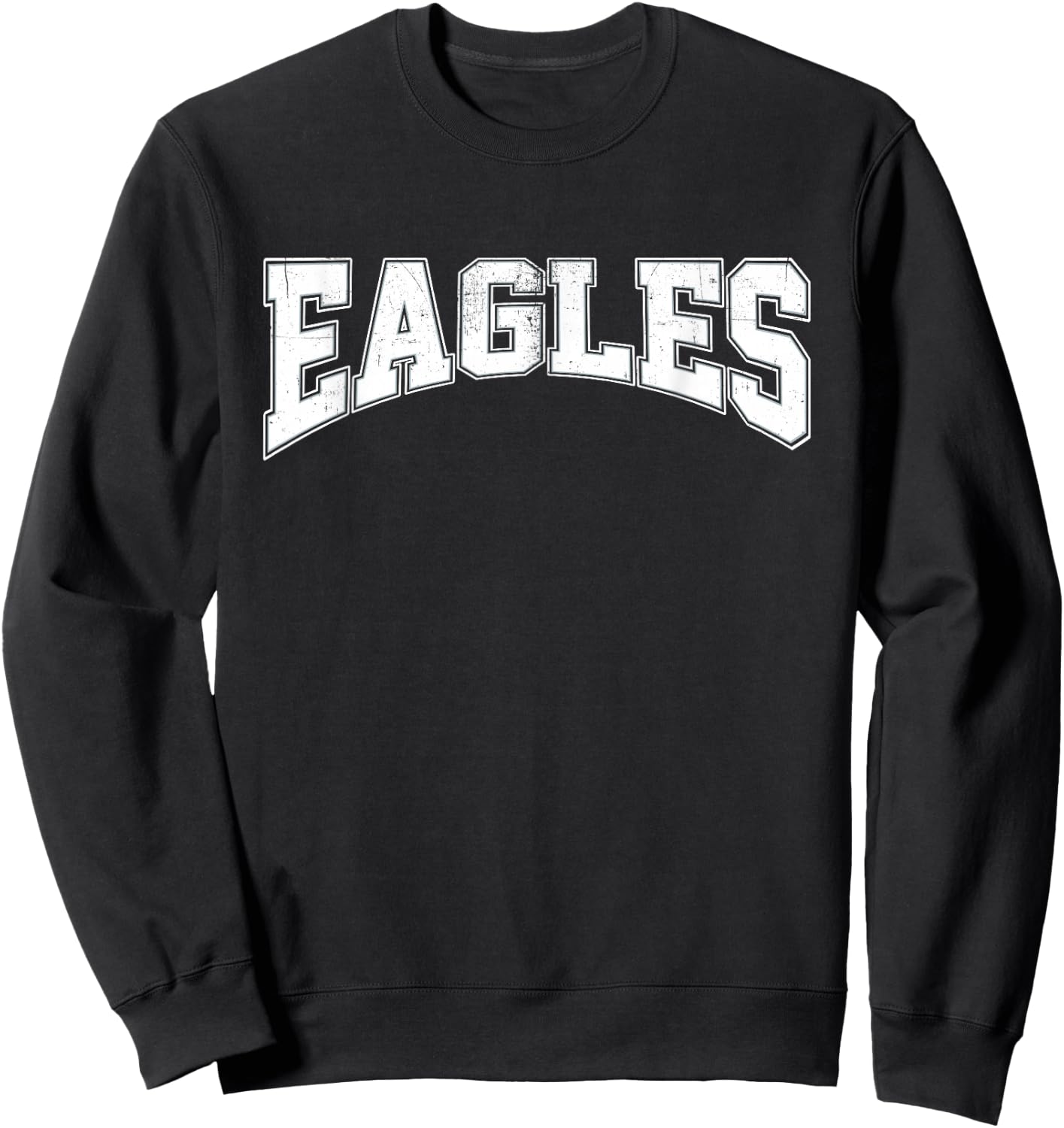 Vintage Eagles Name Sports Athletic Text Arch Gift Men Women Sweatshirt - Sweatshirt | Black