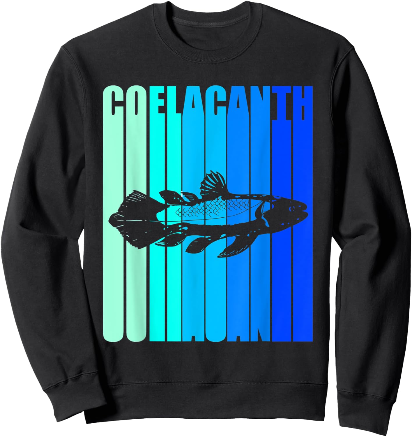 Colorful Text Coelacanth Sweatshirt - Sweatshirt | Black