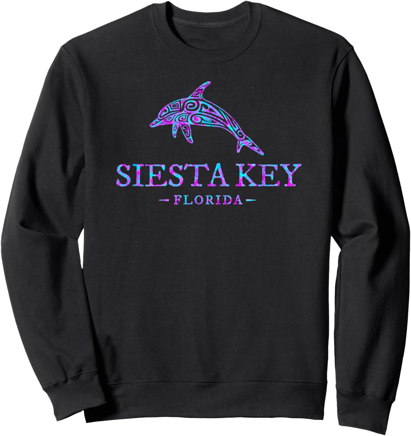 Siesta Key Florida Dolphin Vacation Souvenir Girls Sweatshirt - Sweatshirt | Black