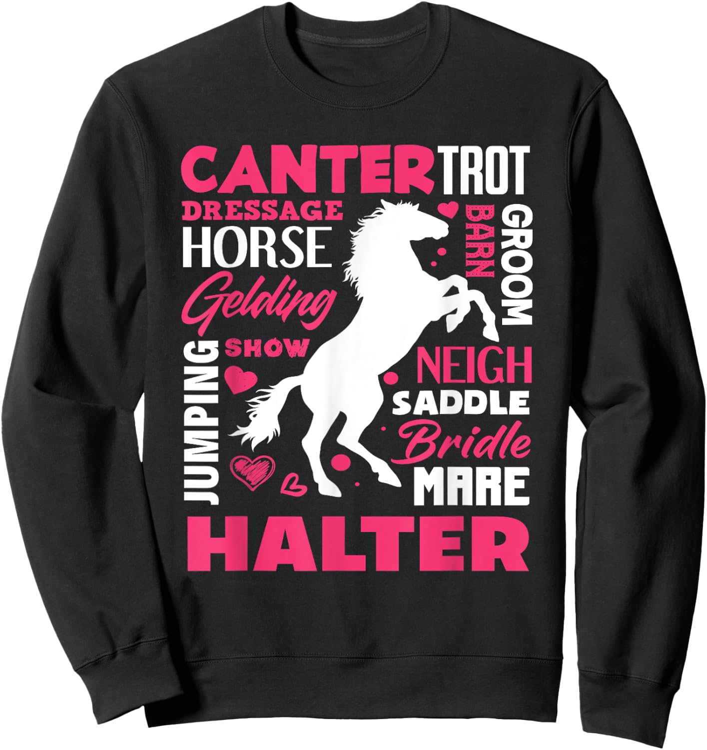 Cute Horse Lover Girl Funny Horseback Riding Horses Lover Sweatshirt - Sweatshirt | Black