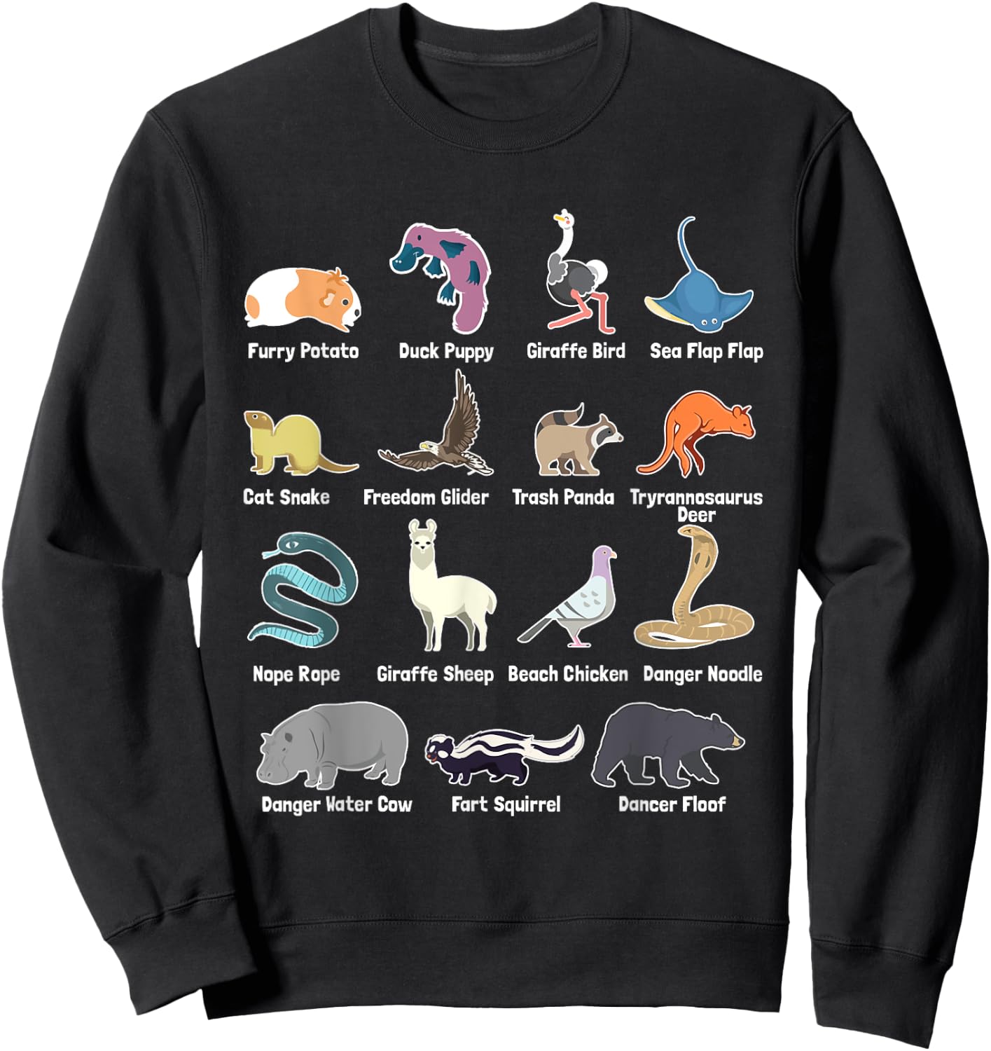 Animals Of The World - Rare Exotic Animals Funny Memes Gift Sweatshirt - Sweatshirt | Black