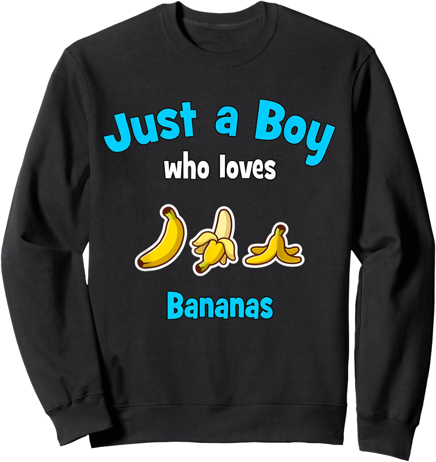 Banana Shirt for Boys | Children's Banana Sweatshirt - Sweatshirt | Black