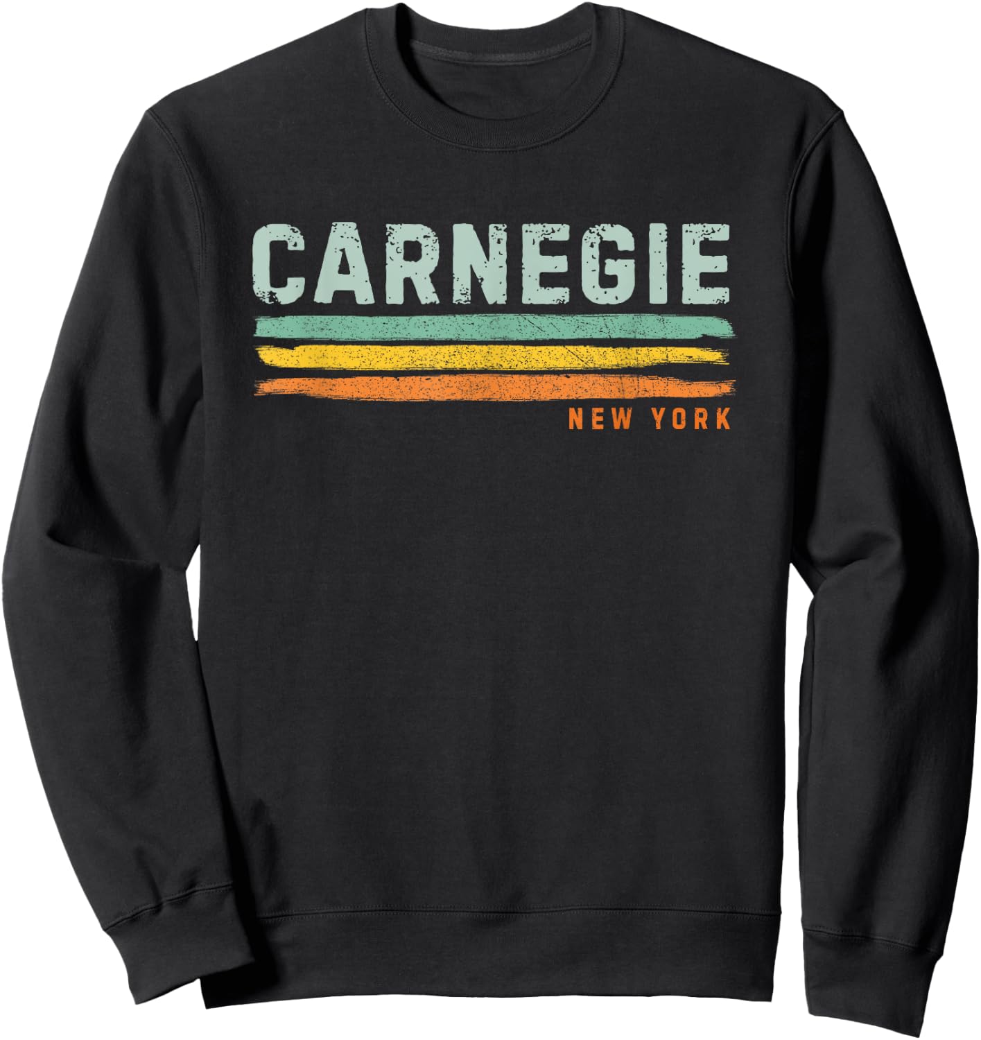 Vintage Stripes Carnegie NY Sweatshirt - Sweatshirt | Black