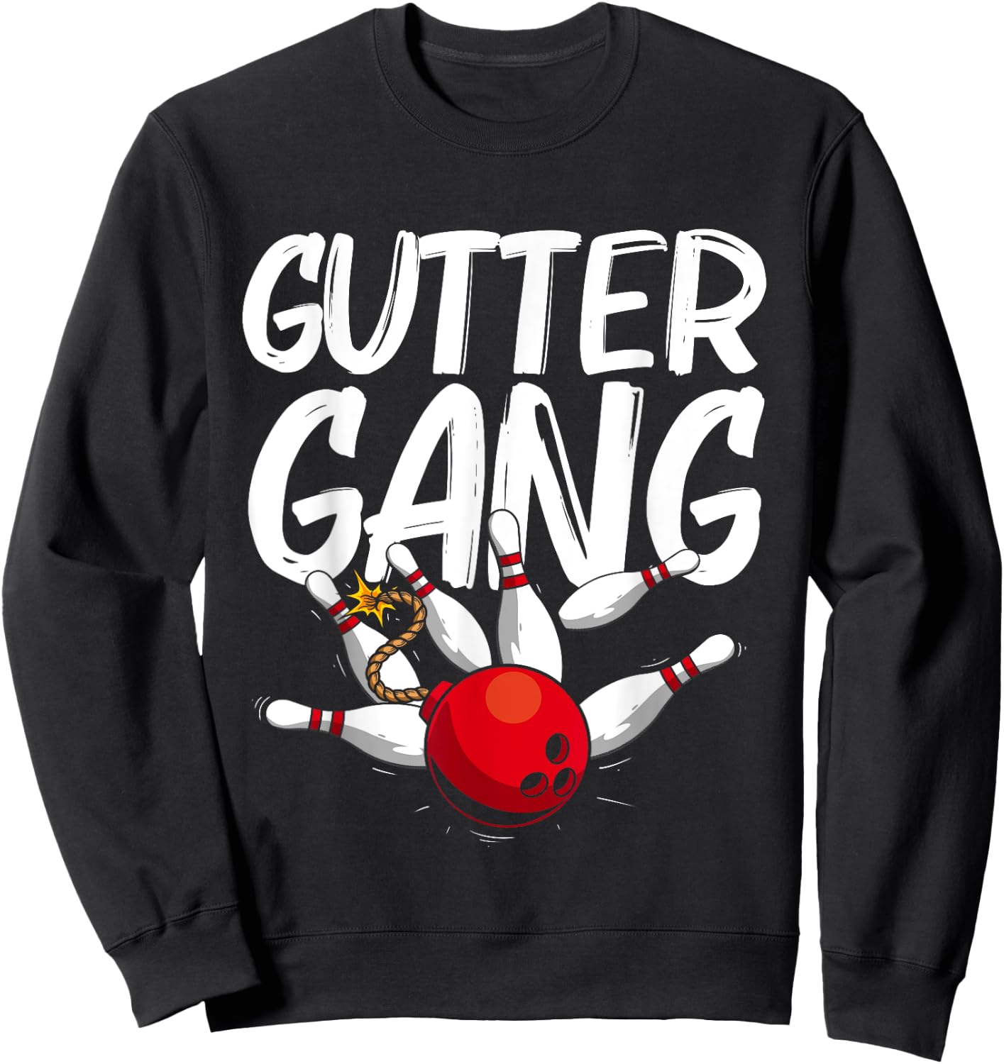 Funny Bowling Gift Women Cool Gutter Gang Bowlers Sweatshirt - Sweatshirt | Black