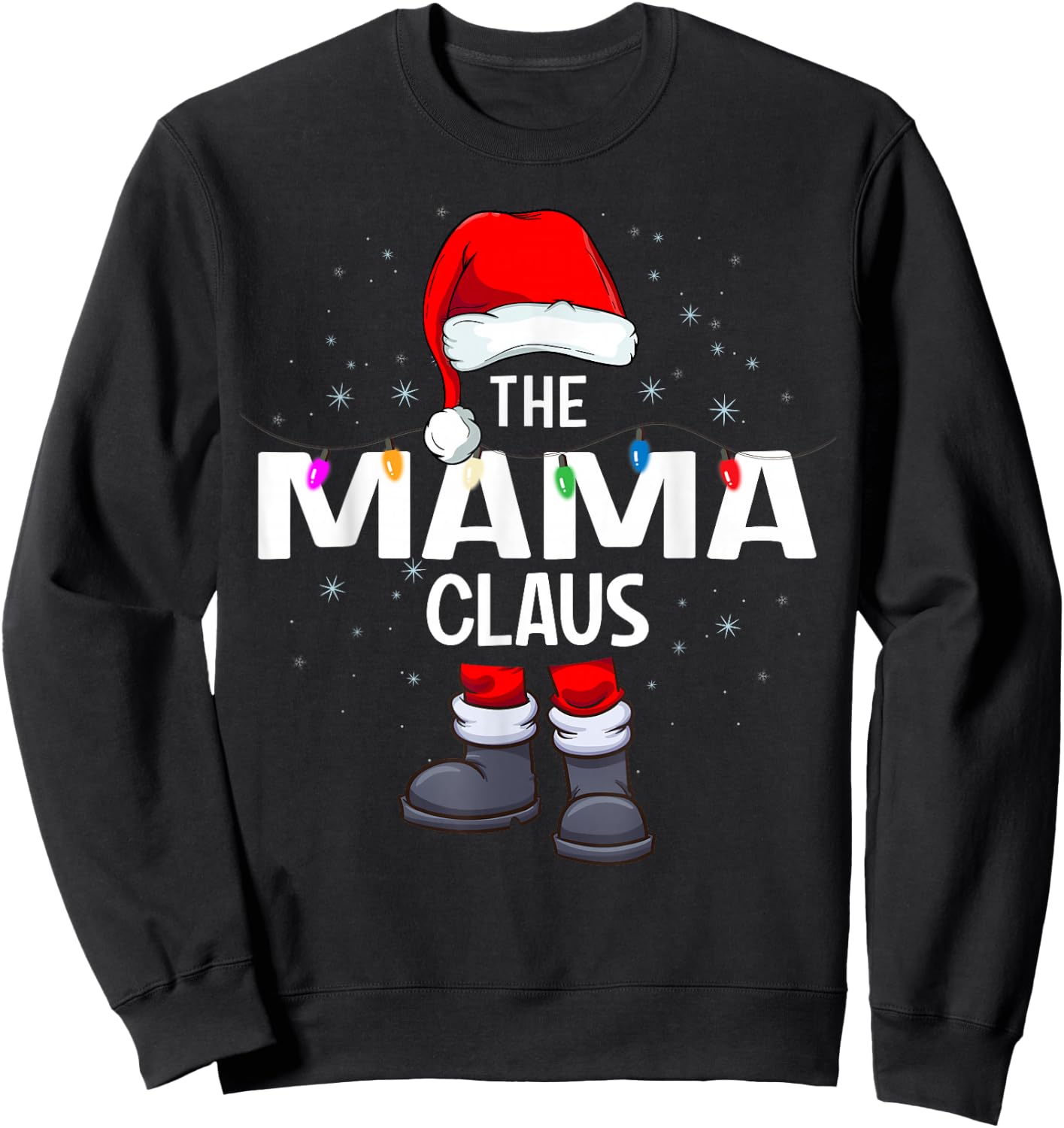 The Mama Claus Matching Christmas Pajama Sweatshirt - Sweatshirt | Black