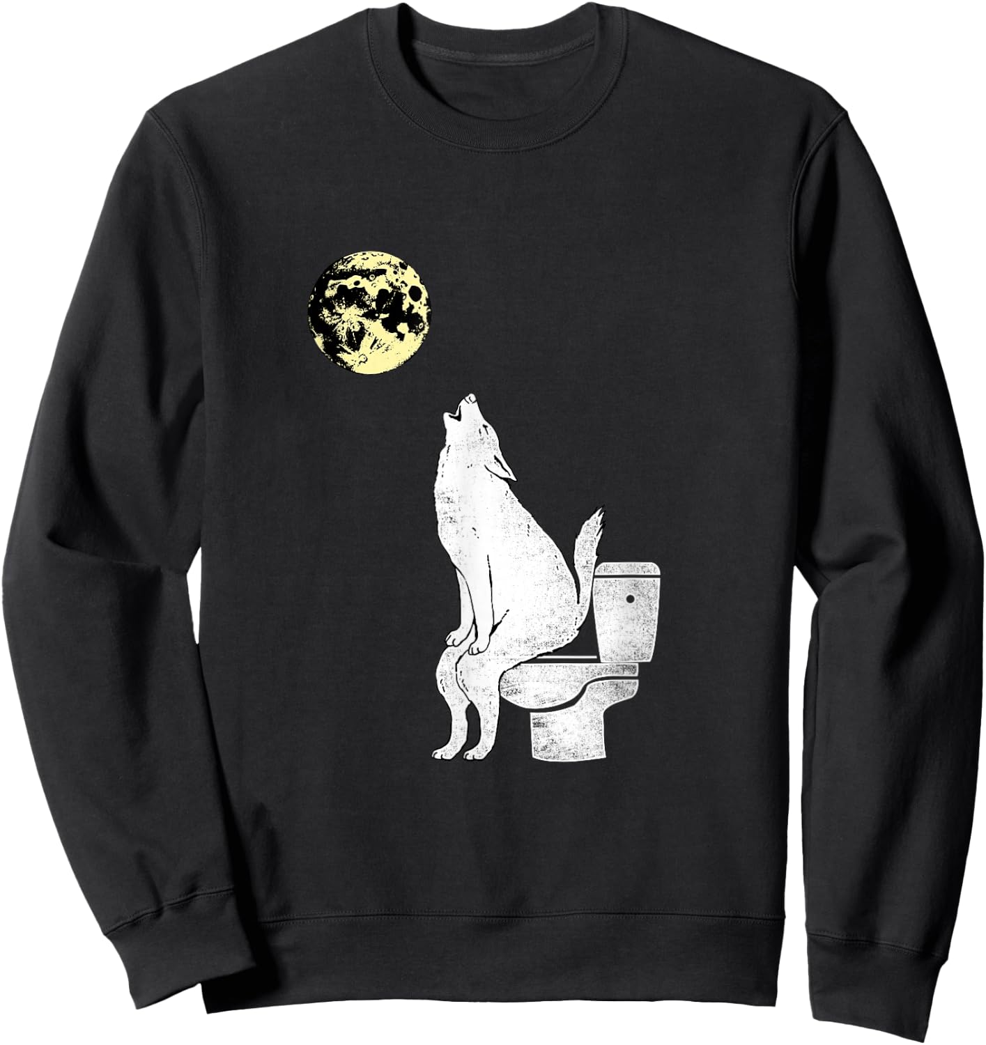 Wolf on The Toilet Gift Sweatshirt - Sweatshirt | Black