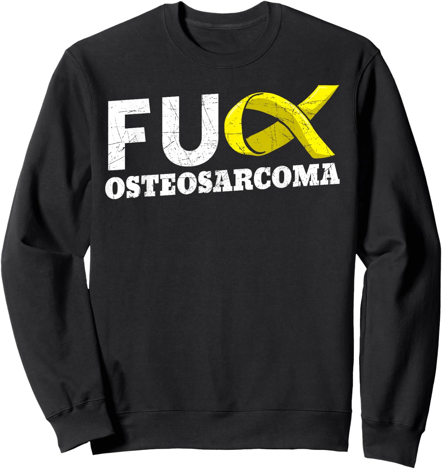 Osteosarcoma Awareness OS Warrior Osteogenic Sarcoma Patient Sweatshirt - Sweatshirt | Black