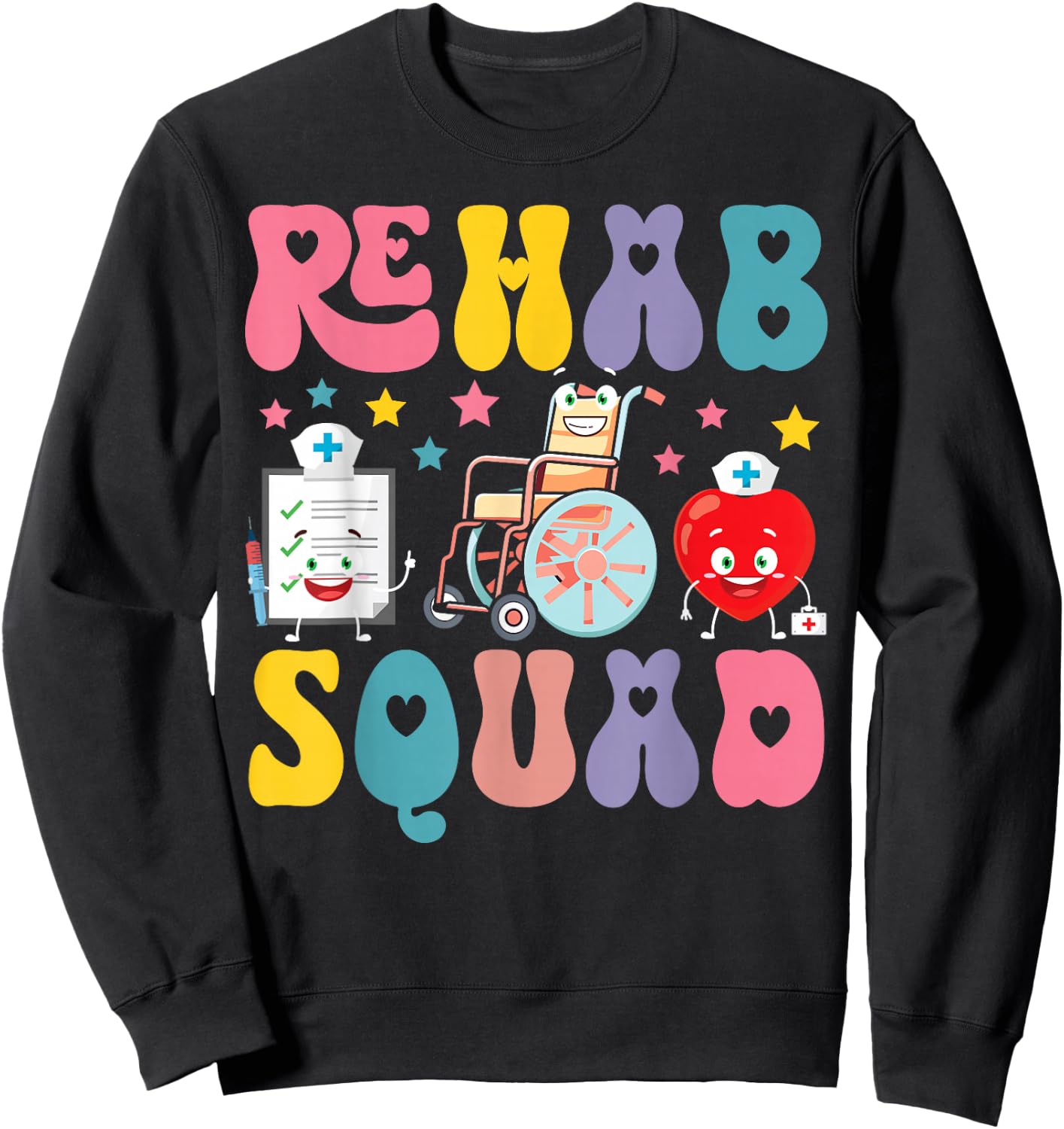 Rehab Squad Rehab Tech Crew Rehabilitation Technician Team Sweatshirt - Sweatshirt | Black