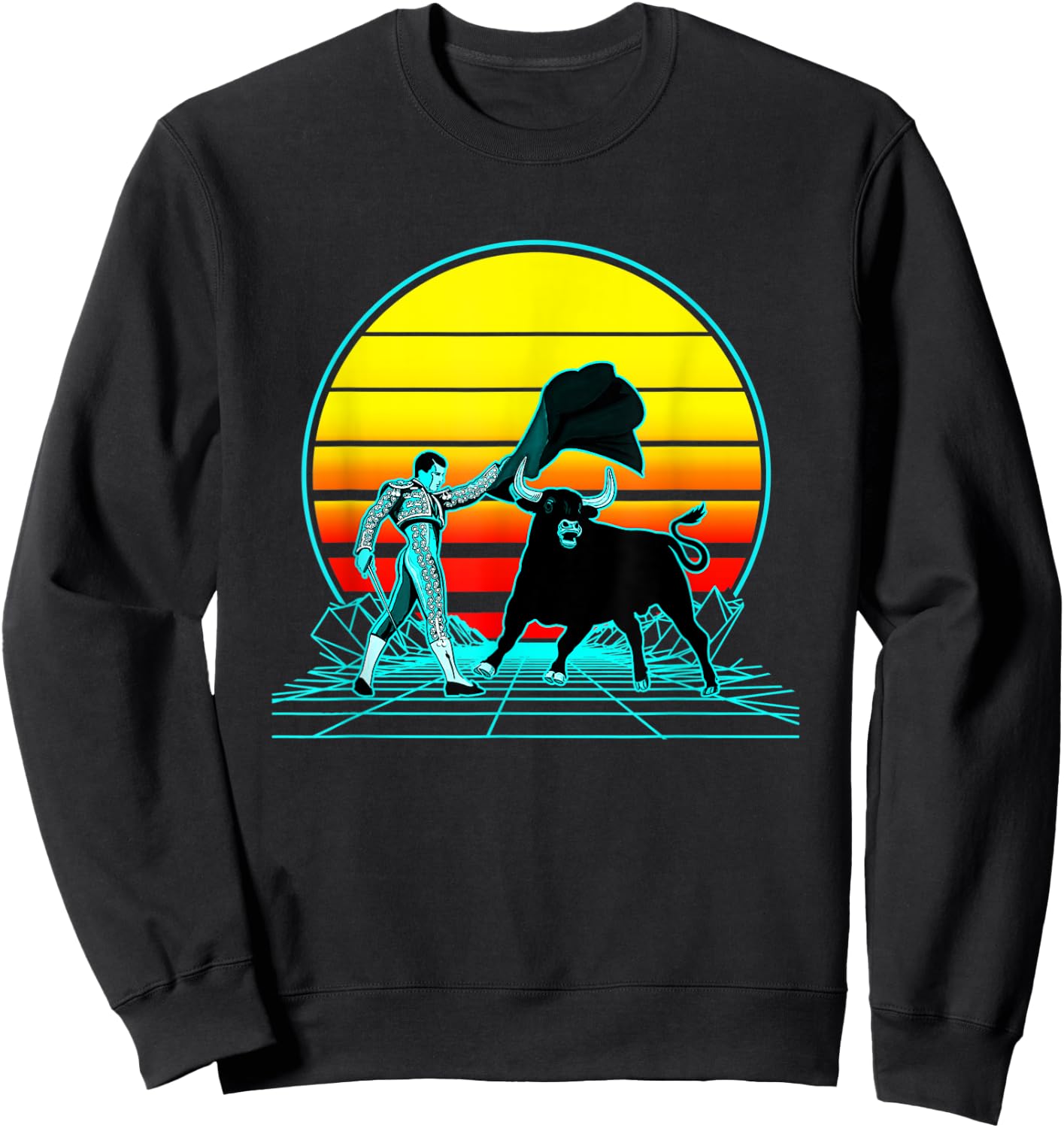 Retro Vintage Sunset Matador Sweatshirt - Sweatshirt | Black