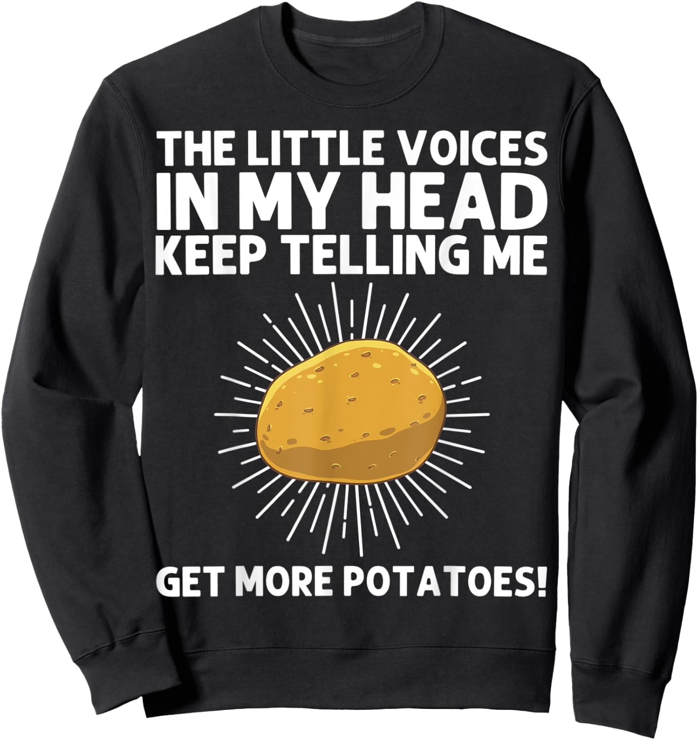 Funny Potato Gift Women Cute Potato Tater Spud Lover Sweatshirt - Sweatshirt | Black