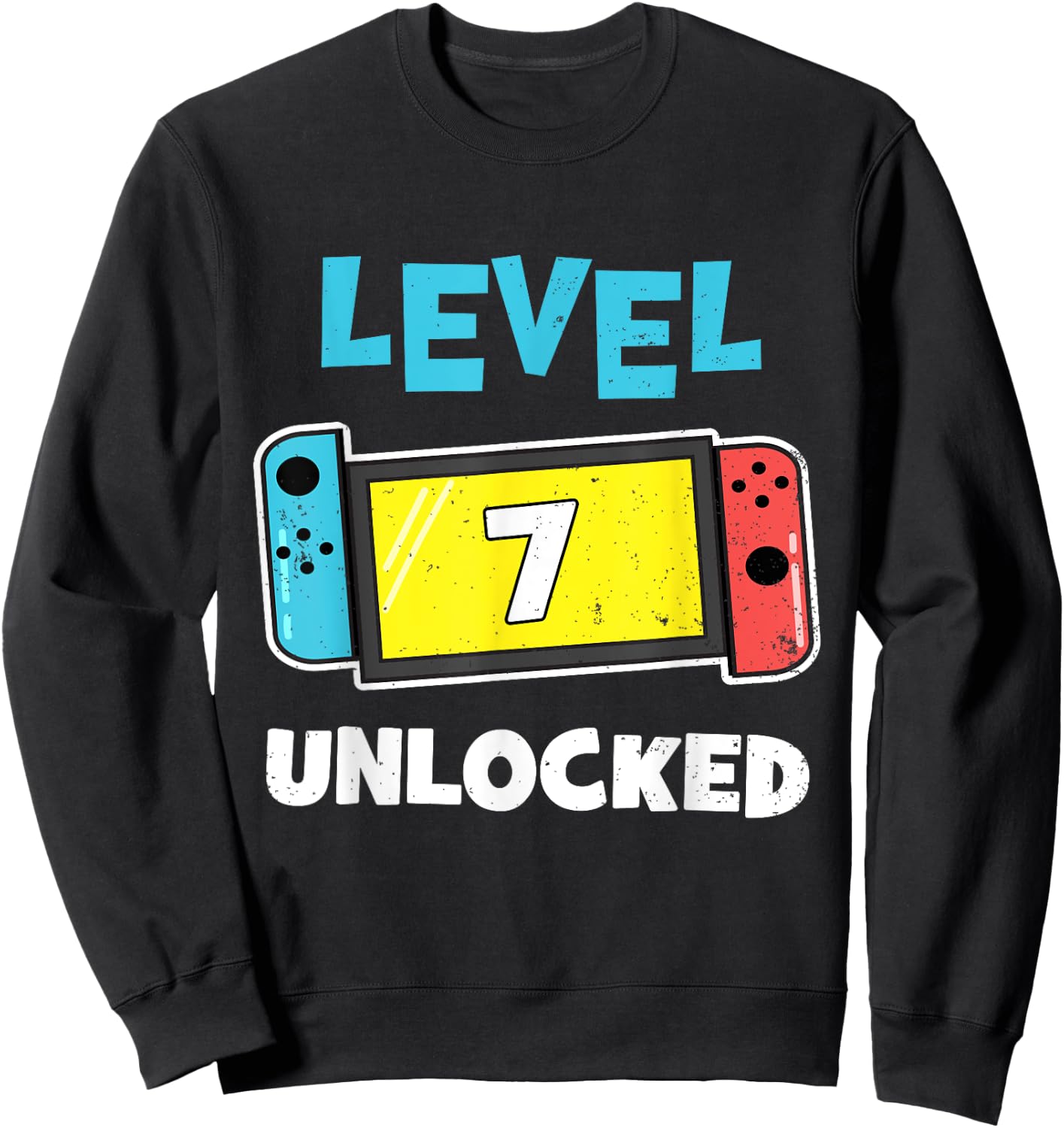 Level 7 unlocked Gamer 7th Birthday Gift Video Game lovers Sweatshirt - Sweatshirt | Black
