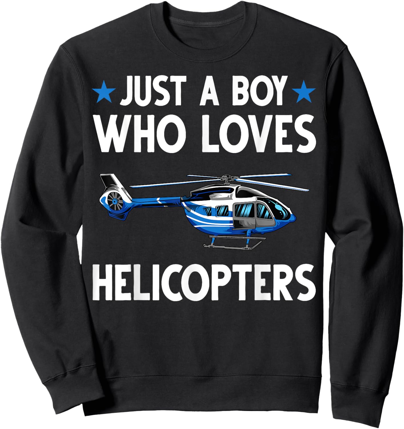 Funny Helicopter Gift Boys Toddler Kids Men Pilot Aviator Sweatshirt - Sweatshirt | Black