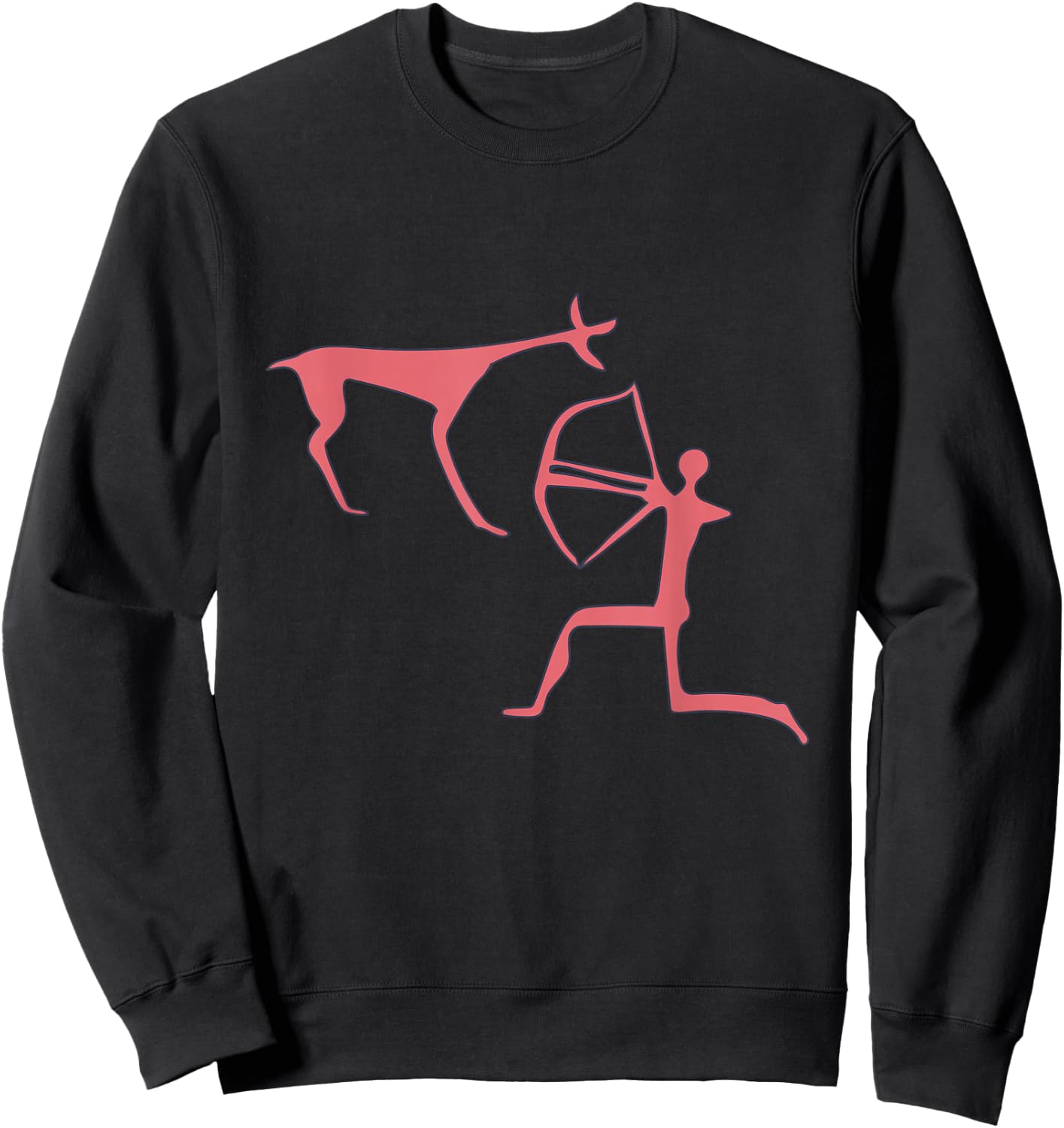 Cave Paintings - Deer Hunting - Primitive Caveman Sweatshirt - Sweatshirt | Black