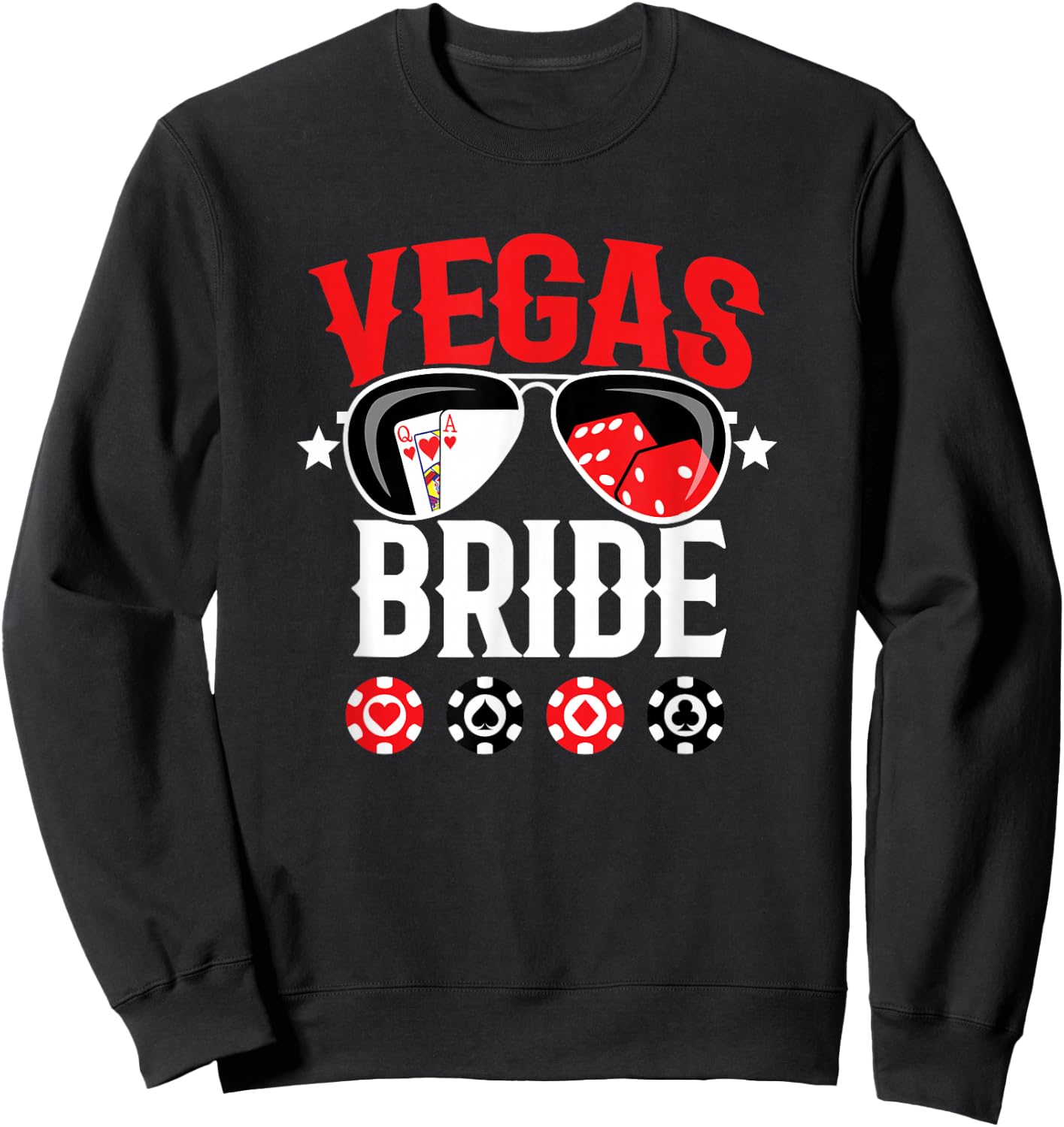Vegas Wedding Bride - Married in Vegas - Bride Squad Sweatshirt - Sweatshirt | Black