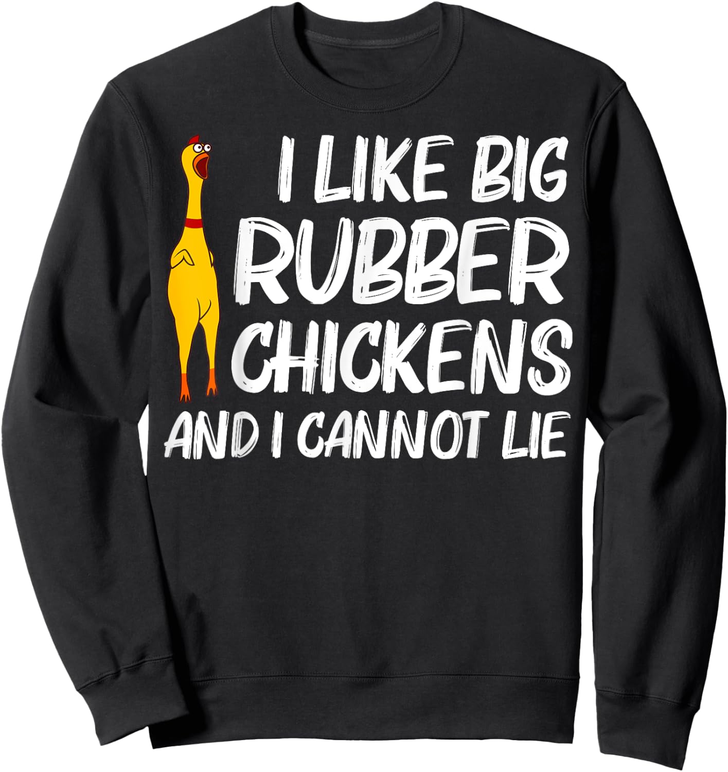 Funny Rubber Chicken Gift Men Women Rubber Chicken Costume Sweatshirt - Sweatshirt | Black