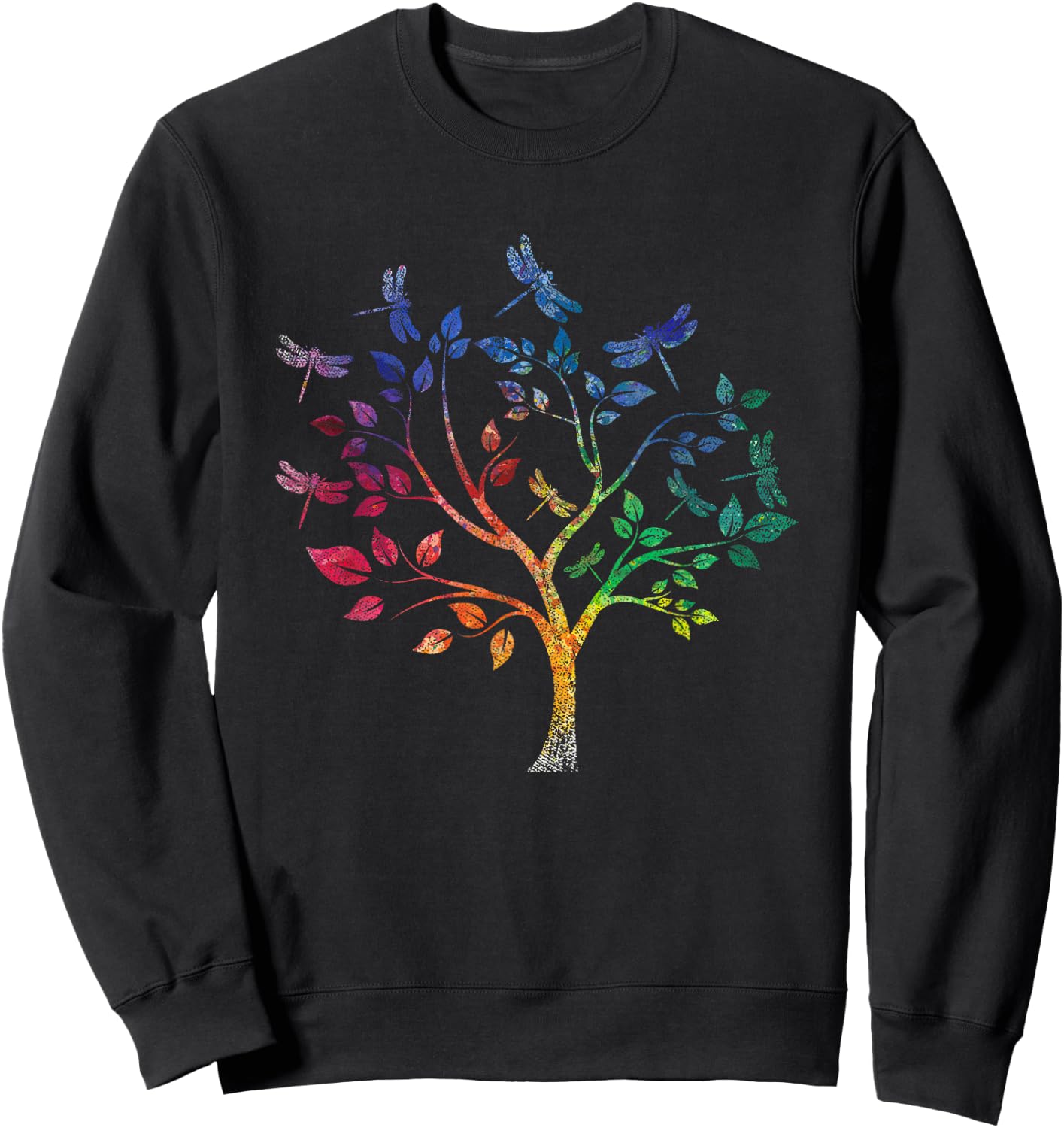 Nature Colorful Dragonfly Sweatshirt - Sweatshirt | Black