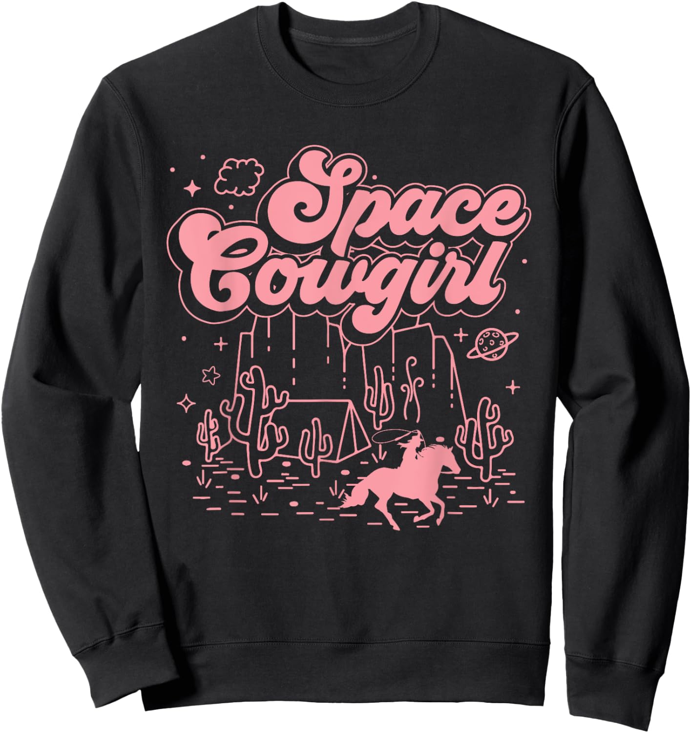 Space Cowgirls Shirt Bachelorette Party Rodeo Girls Women Sweatshirt - Sweatshirt | Black