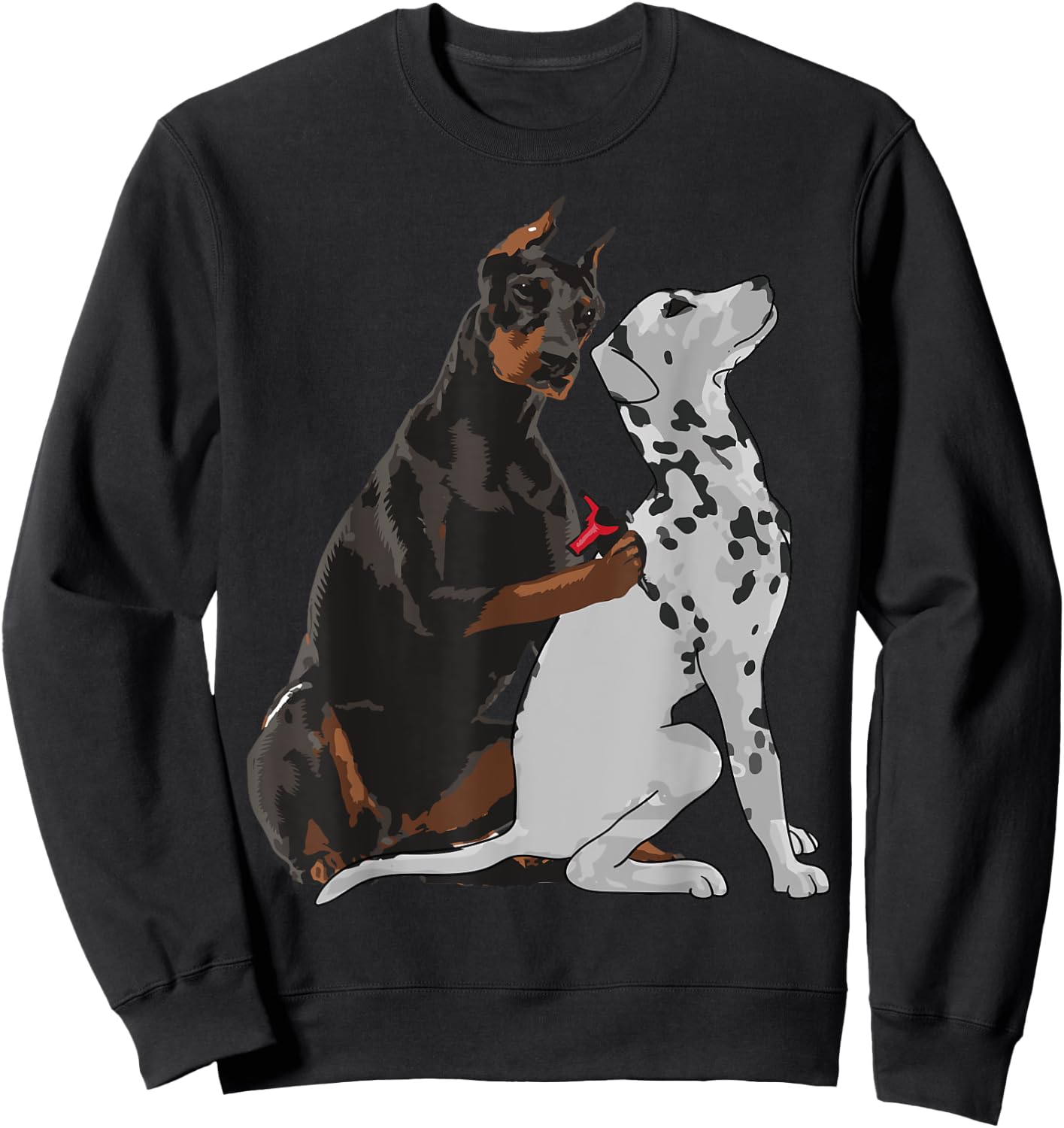 Cute Fashionable Doberman Tattooing Dalmatian Dog Gift Sweatshirt - Sweatshirt | Black