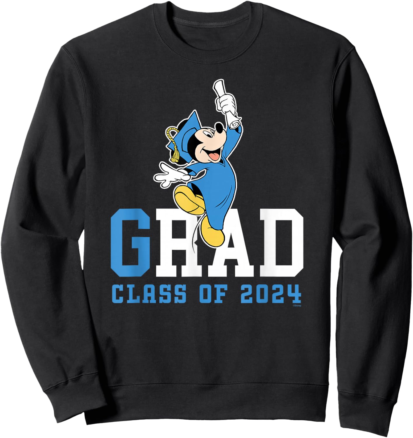 Disney Mickey Mouse 2024 Graduation Class of '24 Wheel Grad Sweatshirt - Sweatshirt | Black