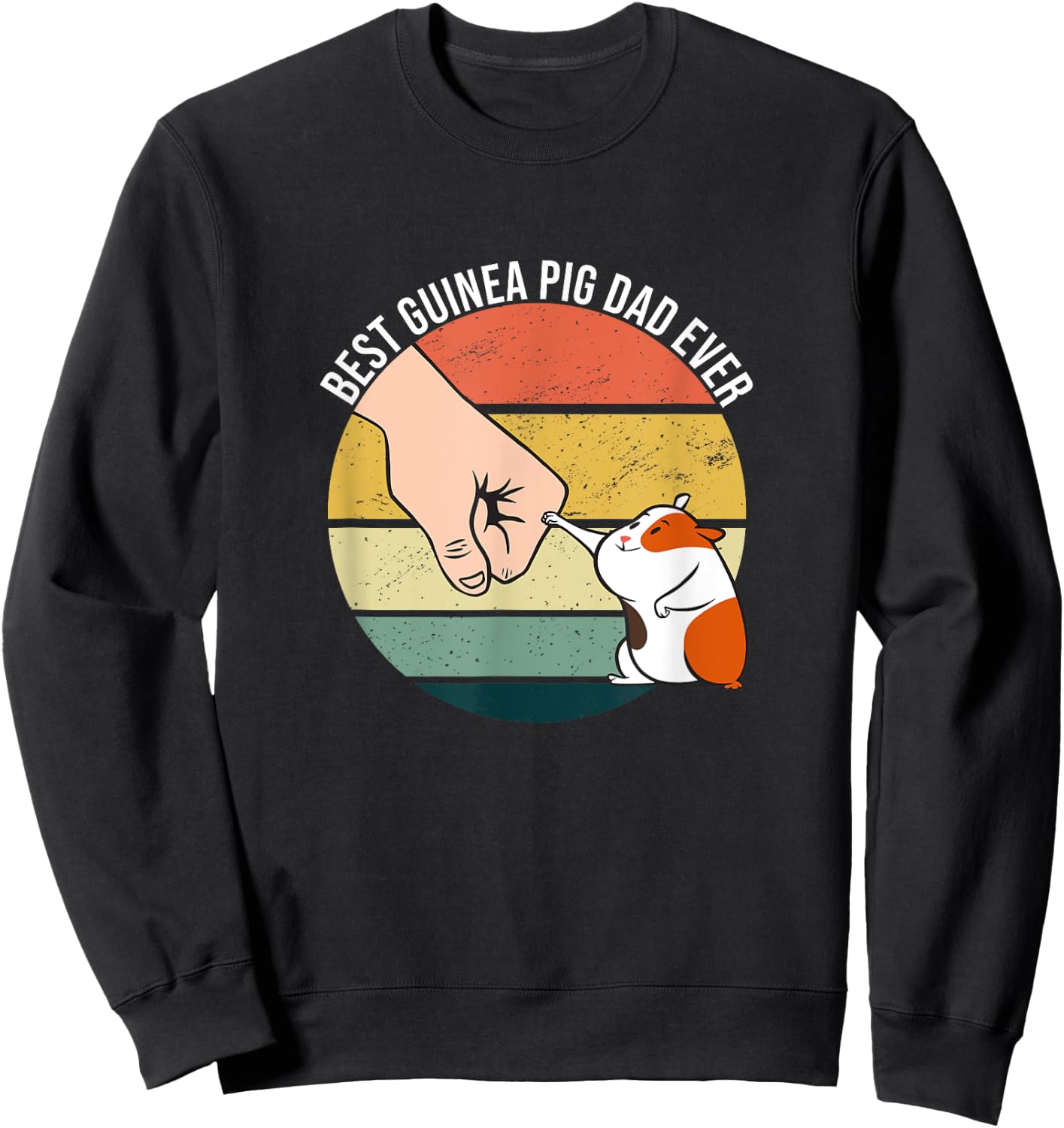 Best Guinea Pig Dad Ever Furry Potato Domestic Cavy Sweatshirt - Sweatshirt | Black