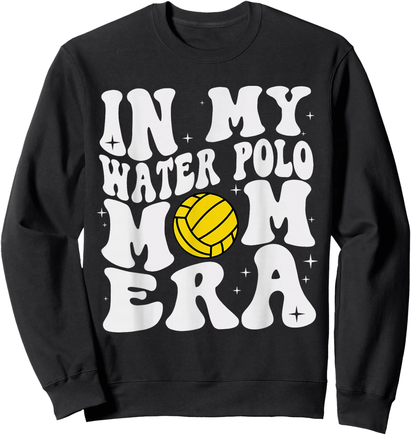 In My Water Polo Mom Era Retro Groovy Mom Life Mother's Day Sweatshirt - Sweatshirt | Black