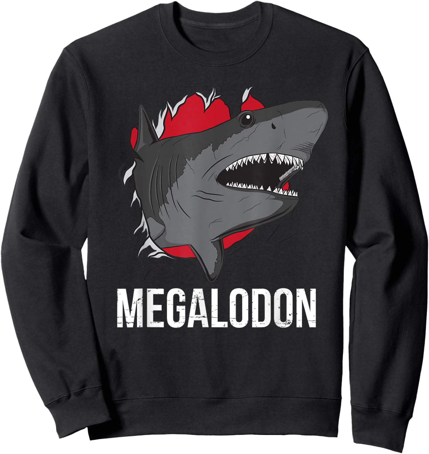 Megalodon Meg Funny Prehistoric Ocean Megatooth Shark Lover Sweatshirt - Sweatshirt | Black