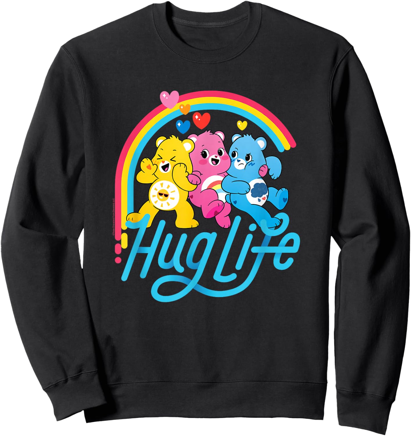 Care Bears Hug Life Rainbow Cute Cartoon Sweatshirt - Sweatshirt | Black