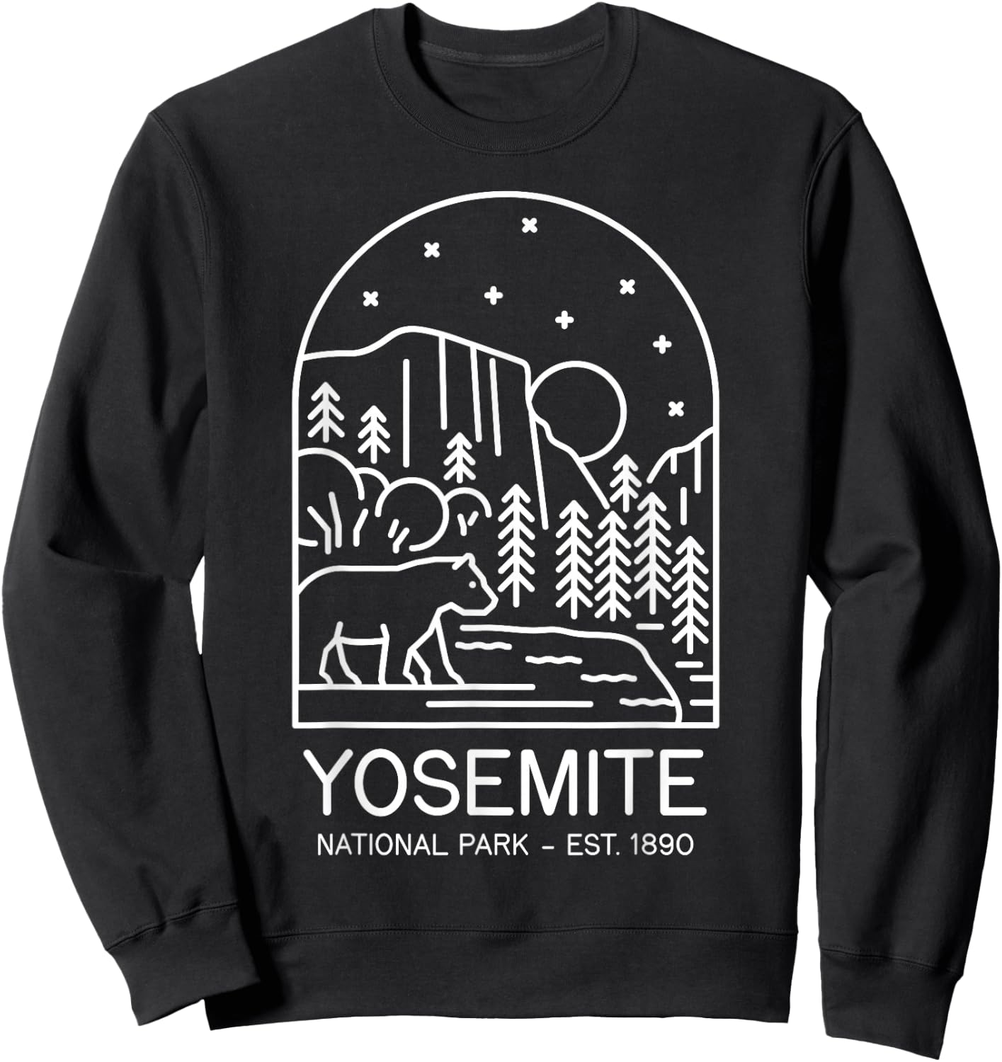 Yosemite National Park 1890 California Mariposa Sierra Sweatshirt - Sweatshirt | Black