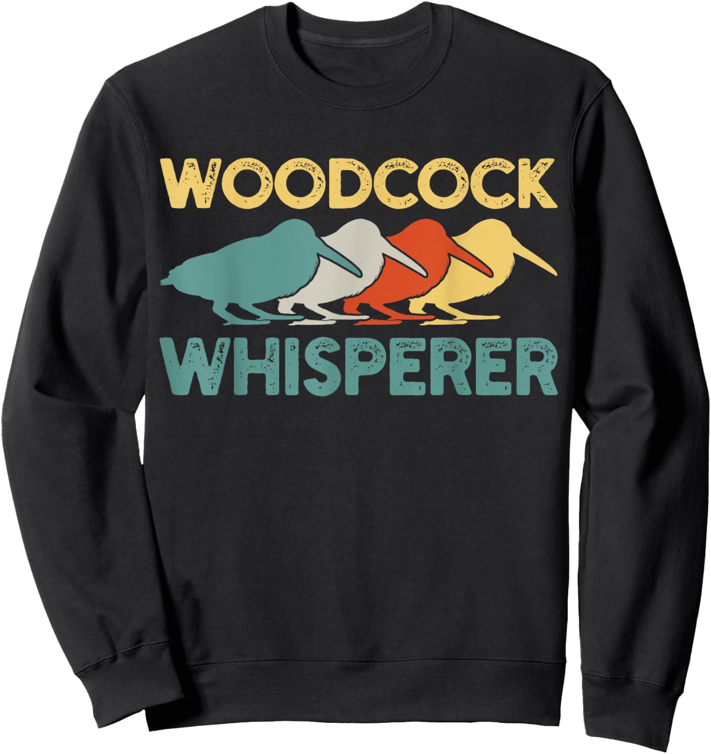 Woodcock Birds Retro Vintage Sweatshirt - Sweatshirt | Black