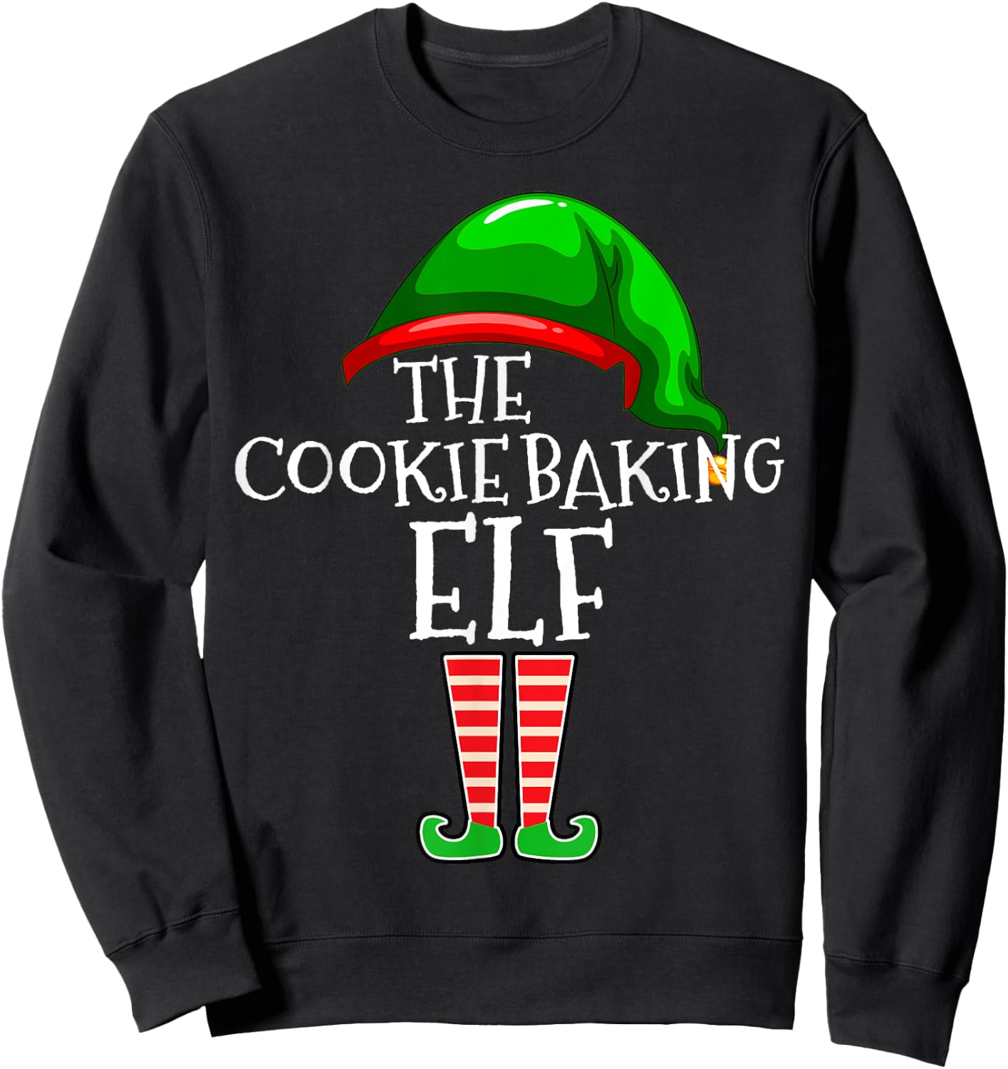 The Cookie Baking Elf Family Matching Group Christmas Gift Sweatshirt - Sweatshirt | Black