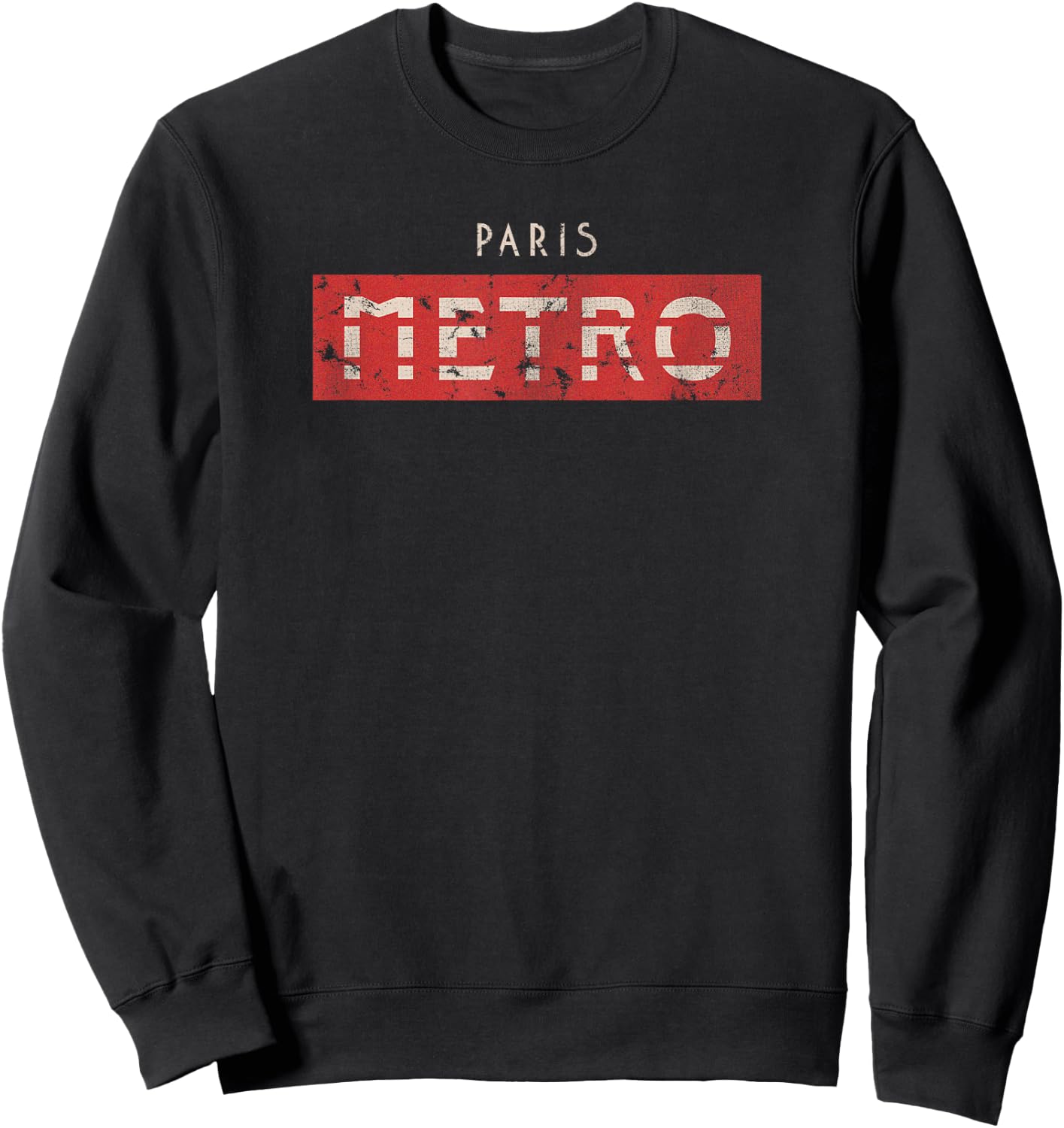 Paris Metro Sign for Paris France Travelers Gift Sweatshirt - Sweatshirt | Black