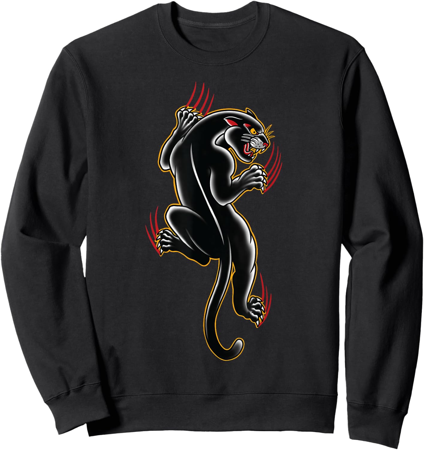 Traditional Panther Tattoo art Graphic, Old School tattoo Sweatshirt - Sweatshirt | Black