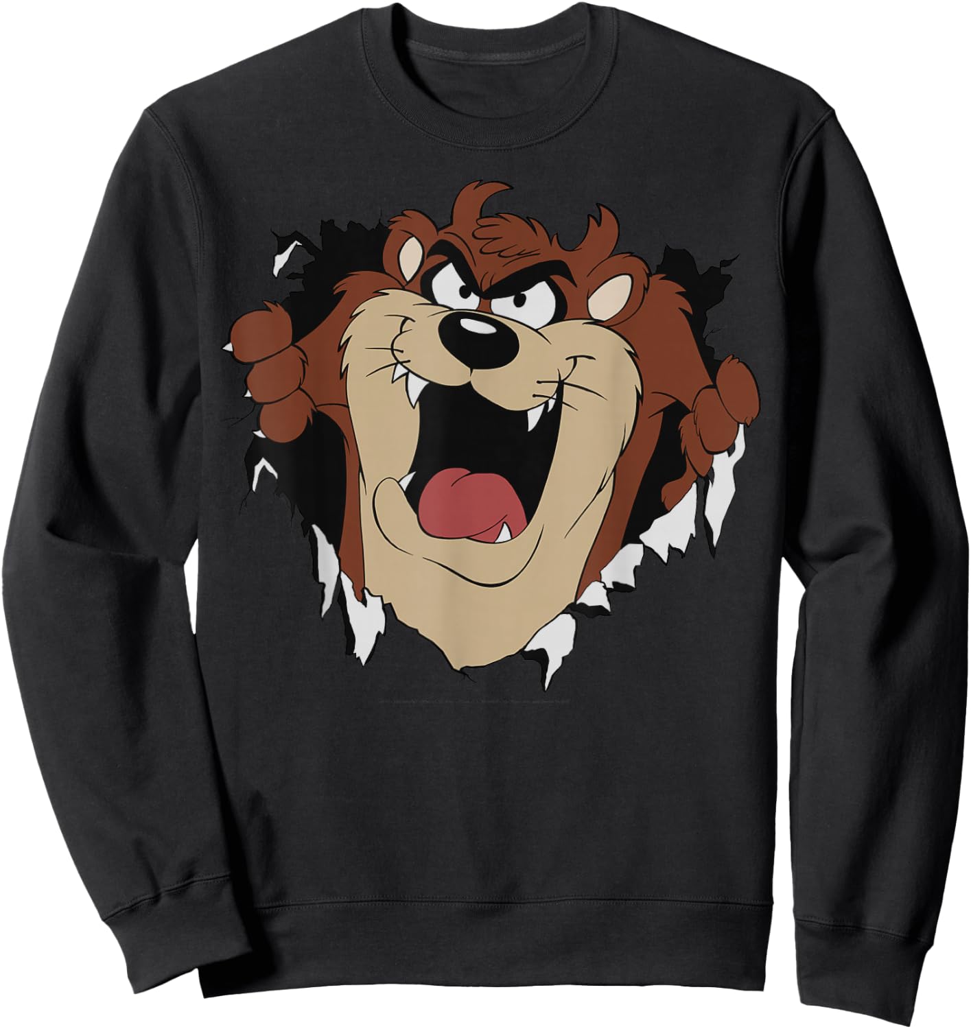 Looney Tunes Taz Rip Through Portrait Small Sweatshirt - Sweatshirt | Black