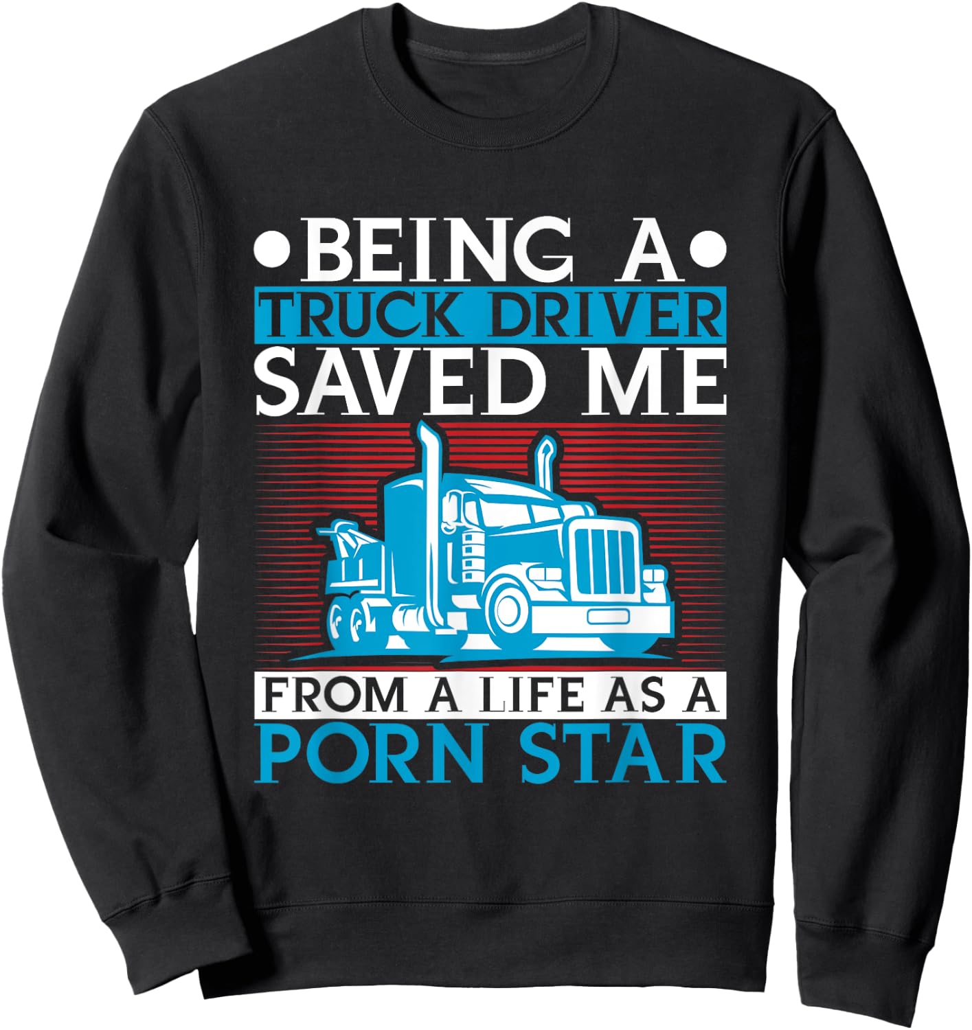 Being A Trucker Saved Me From Life As A Porn Star Driver Sweatshirt - Sweatshirt | Black