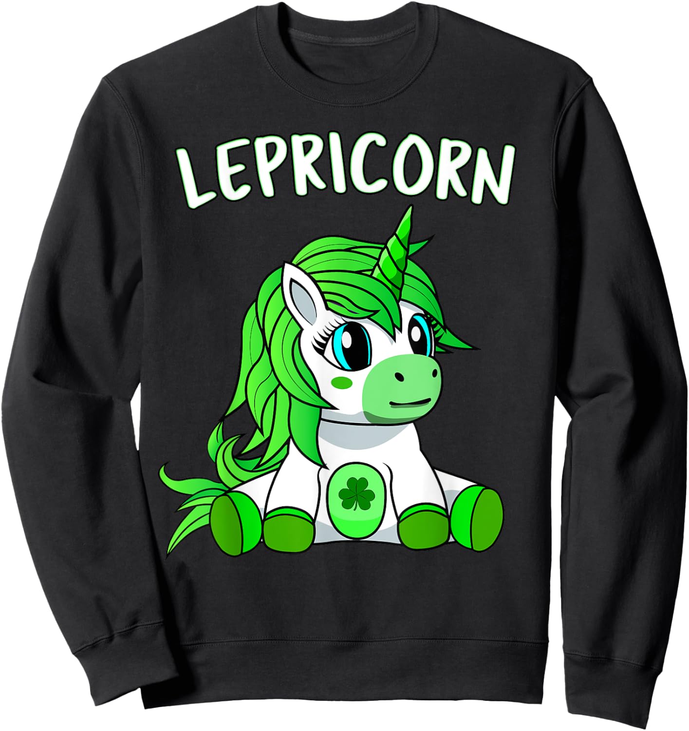 St Patricks Day Baby Girl Outfit - Irish Green Unicorn Boy Sweatshirt - Sweatshirt | Black
