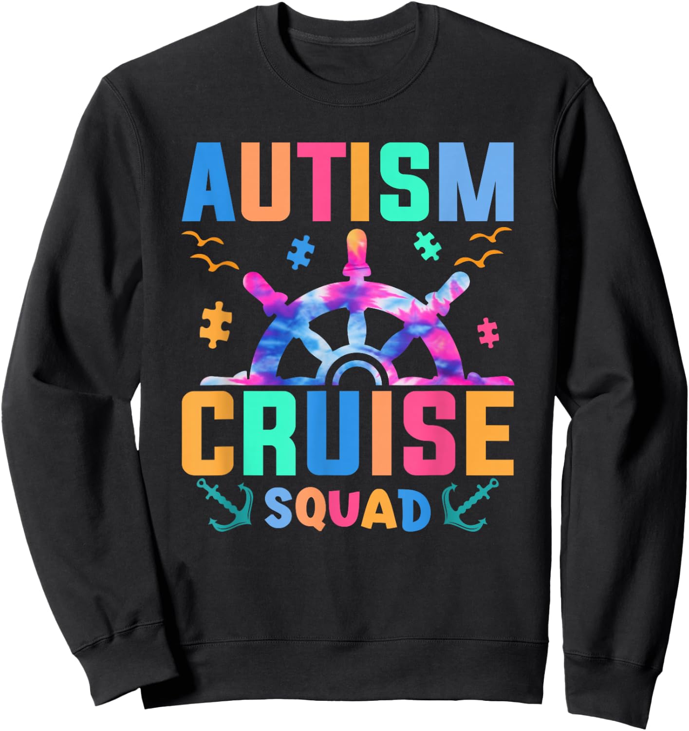 Autism Awareness Month Autism Cruise Squad 2025 Family Sweatshirt - Sweatshirt | Black