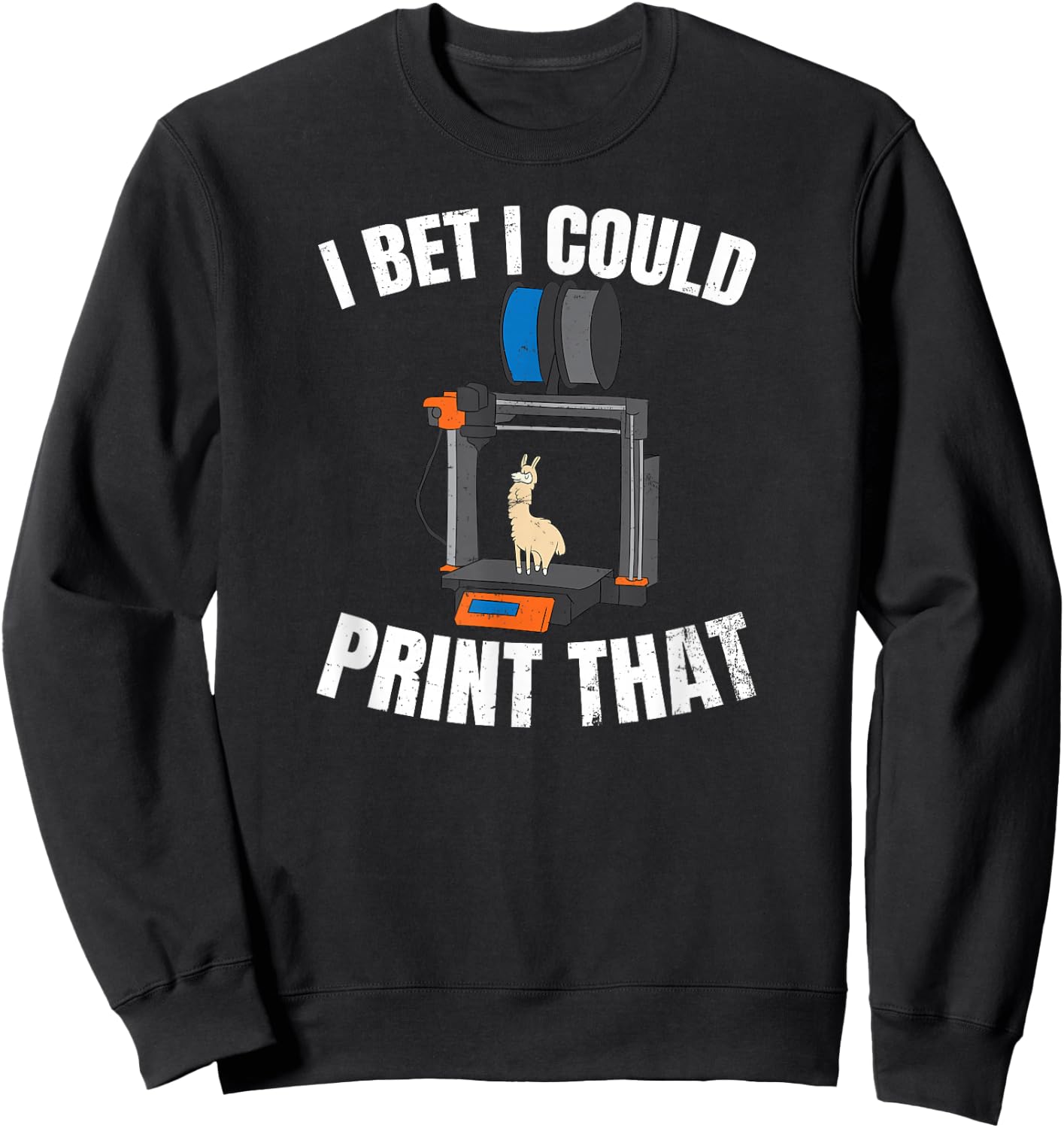 Machinist Gifts 3D Printing Design I Bet I Could Print That Gift -Kids Black Cotton Small Sweatshirt - Sweatshirt | Black