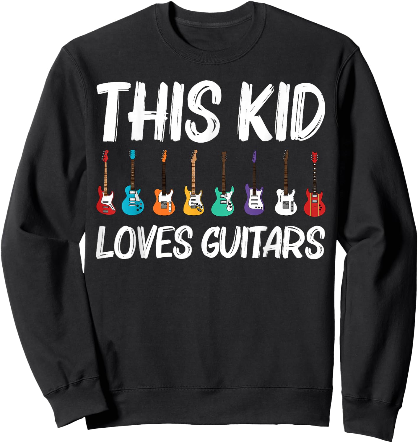 Cool Guitar Gift Kids Boys Acoustic Guitarist Band Music Sweatshirt - Sweatshirt | Black