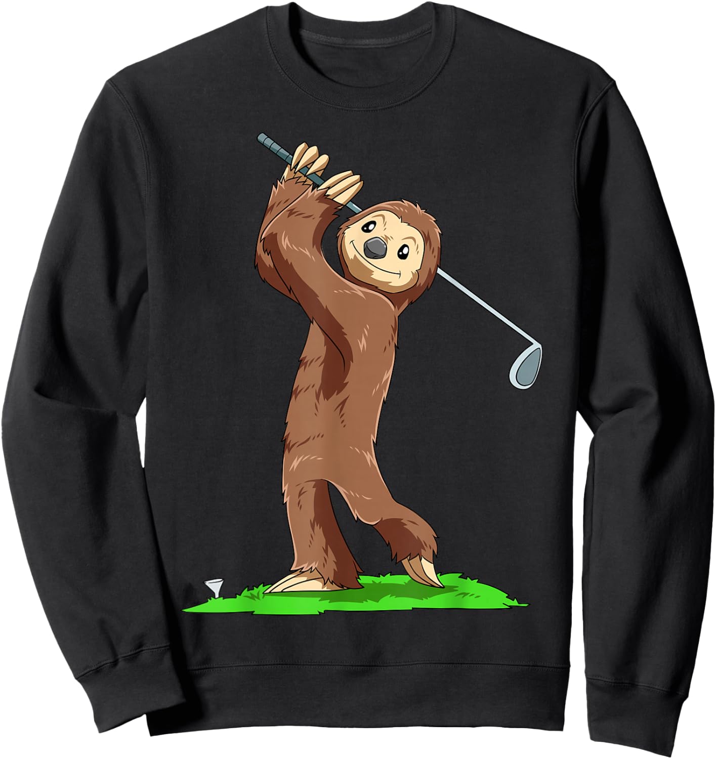 Sloth Golf Sloth Playing Golf Sloth Golfer Sweatshirt - Sweatshirt | Black