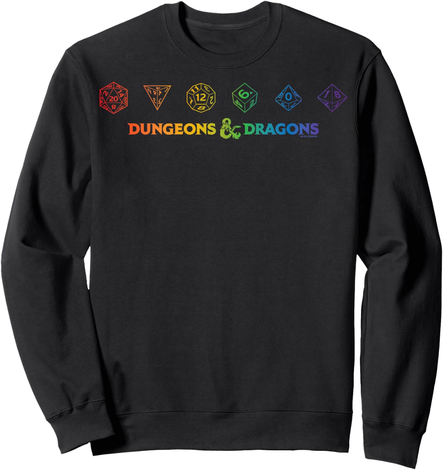 Dungeons & Dragons Dice Rainbow Gradient Sweatshirt - Sweatshirt | Black