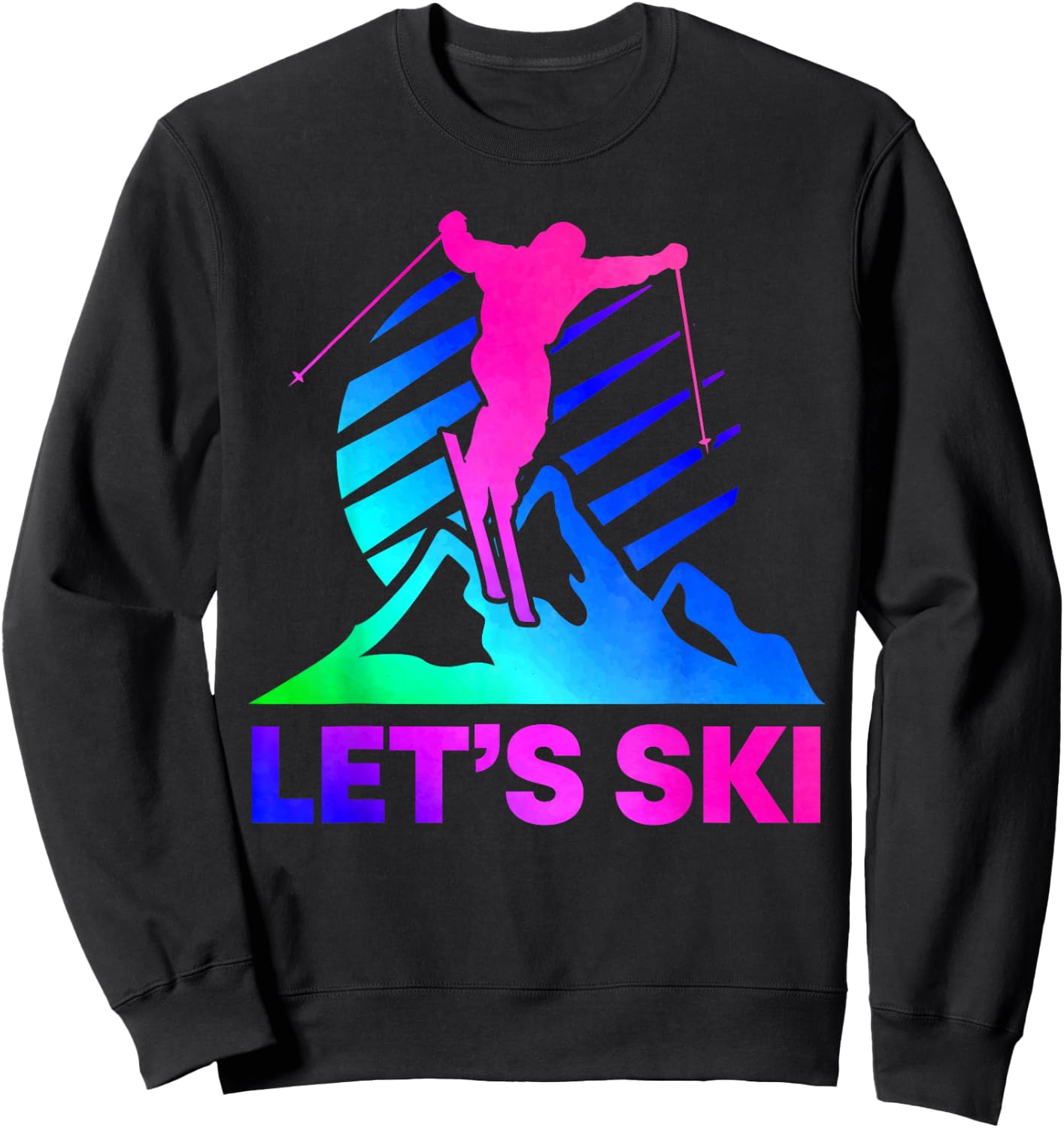 Retro Ski Vintage 80s 90s Skiing Outfit Sweatshirt - Sweatshirt | Black