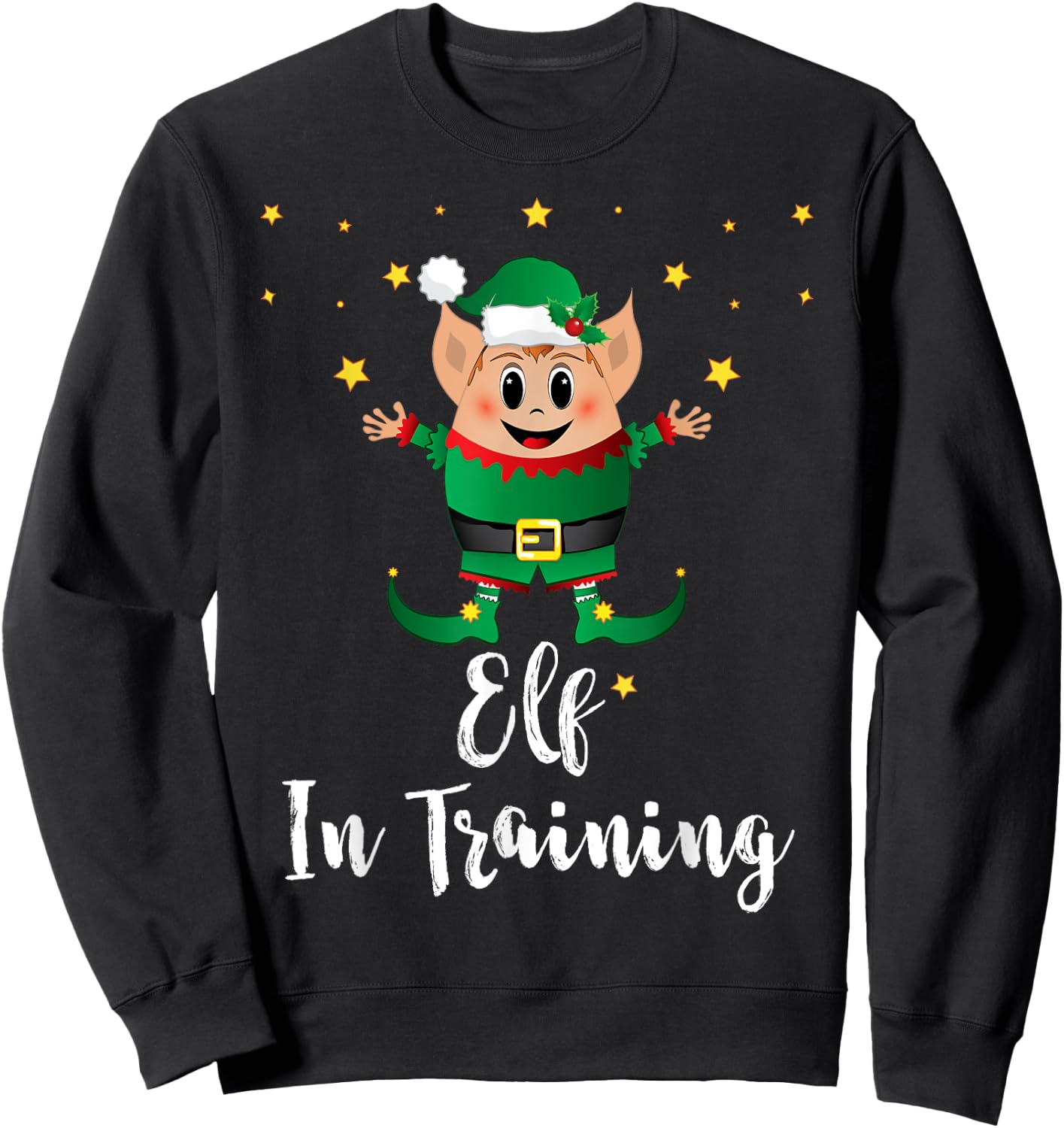 Elf In Training Squad Christmas Matching Family Xmas Group Sweatshirt - Sweatshirt | Black